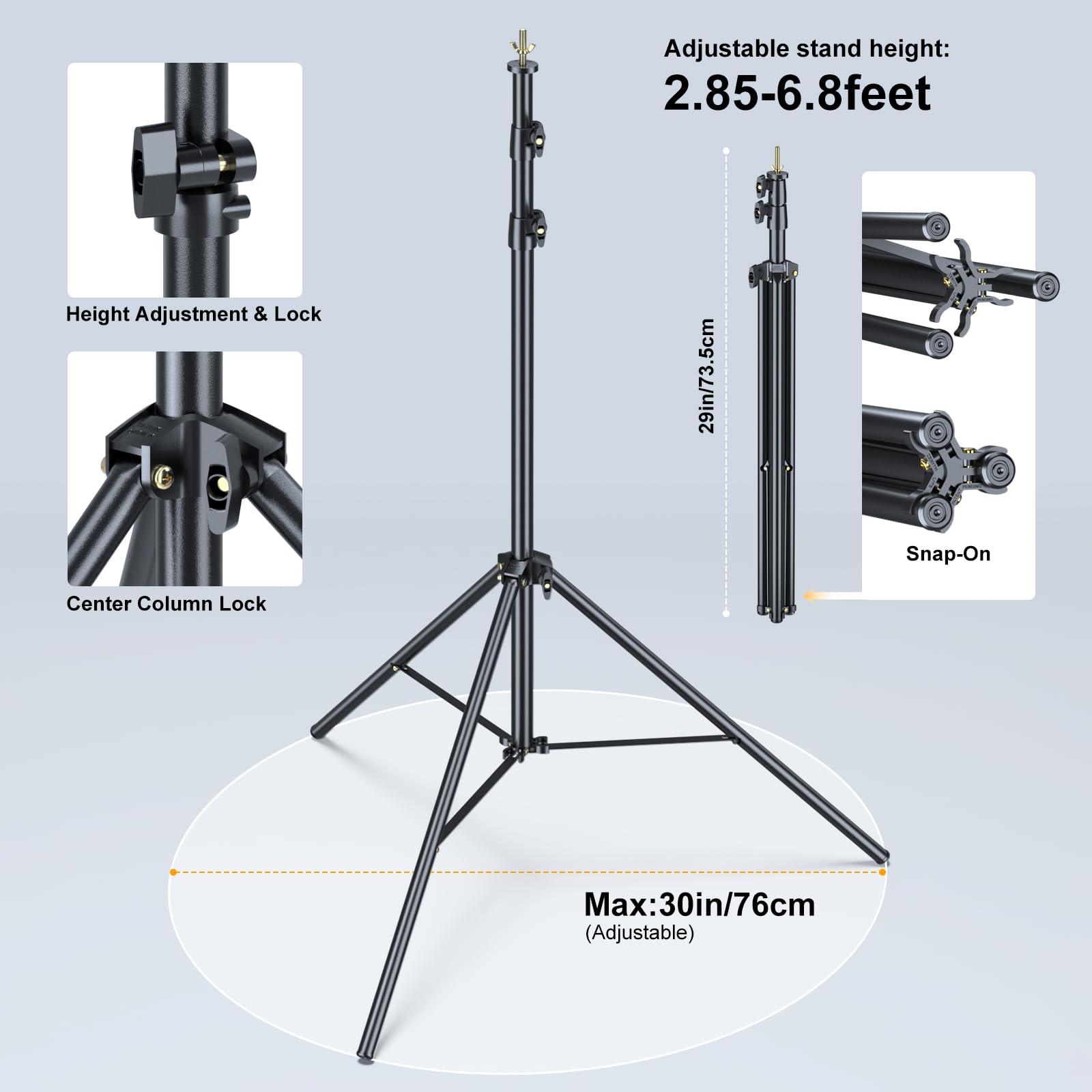 LINCO Kit fondale per feste, 3 x 2,1 m, regolabile, per studio fotografico | Telaio regolabile con morsetti, sacchetti di sabbia, borsa da trasporto per feste, decorazioni per eventi
