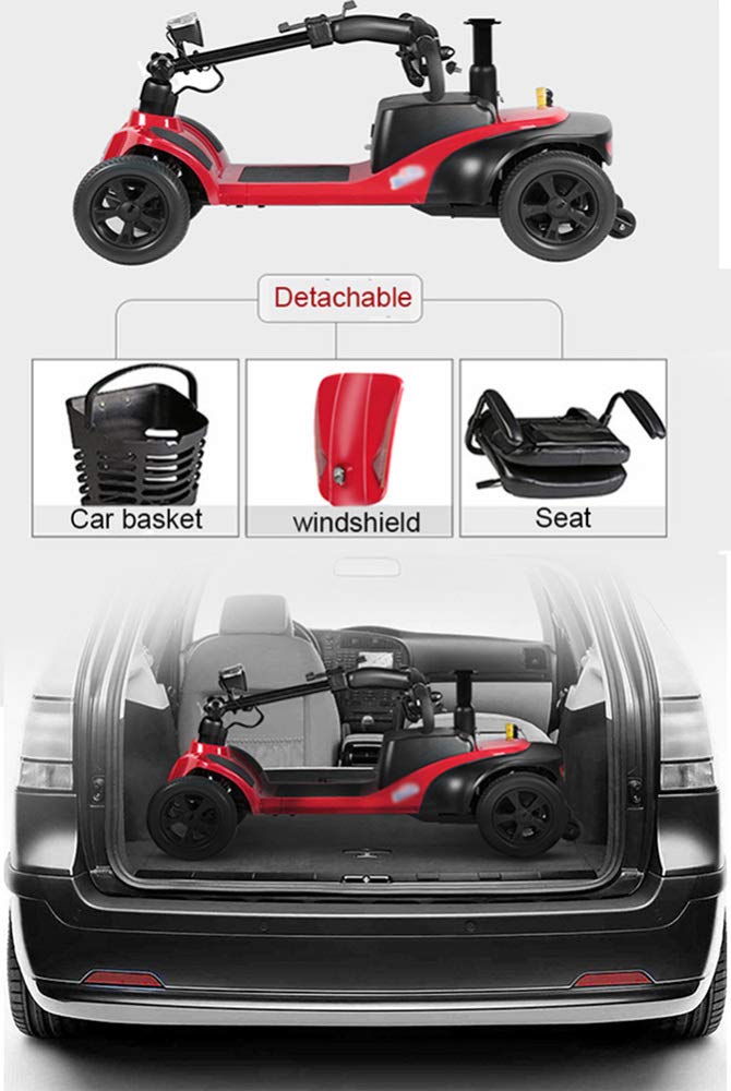 Silla de ruedas liviana, ruedas eléctricas livianas, scooter eléctrico para adultos, scooter de movilidad eléctrica, scooter de viaje para personas mayores, plegable, pasamanos que se puede abrir, a