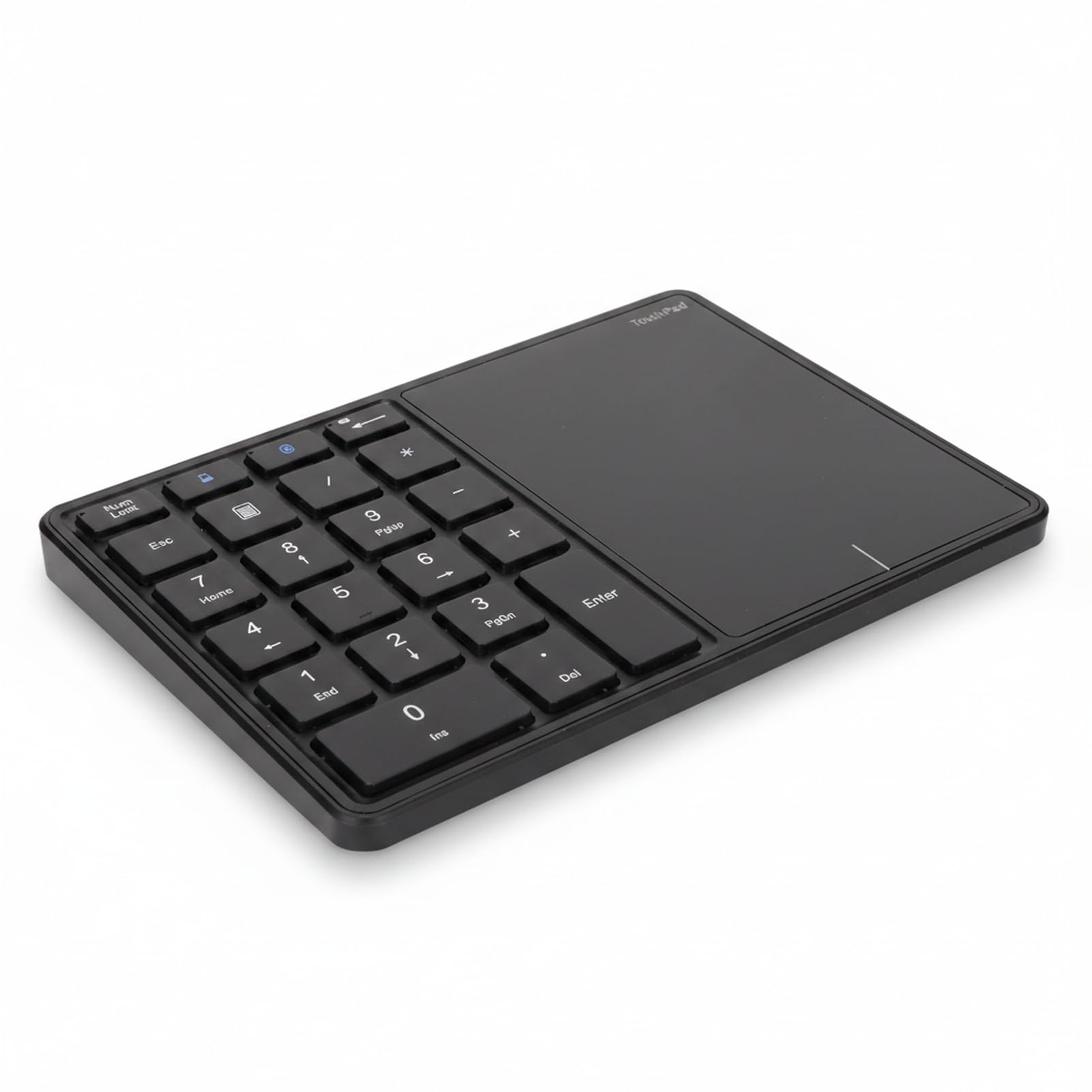 Bluetooth Numeric Keypad, 2 in 1 Portable Numeric Keypad, Laptop Accessory with Built-in Touchpad, BT/2.4G Dual Modes and 500mAh Battery (Black)