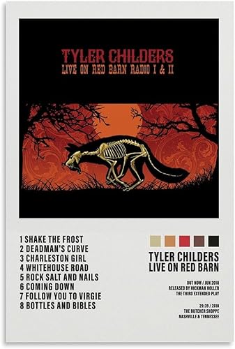 Miniatura 1 de ShenMou Tyler Childers Live On Red Barn - Póster de portada de álbum de radio de granero rojo, decoración de pared, póster para dormitorio,