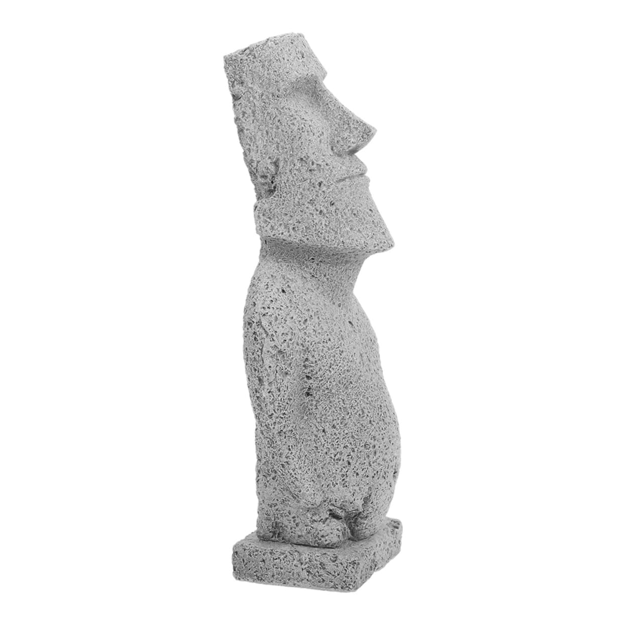 ULTECHNOVO 4 Pièces Statue Moai simulée Faux en Forme de Accessoires d'aquarium Pierre Mignon Paysage d'aquarium décor Statue Moai sous-Marine Moaï grès Grey
