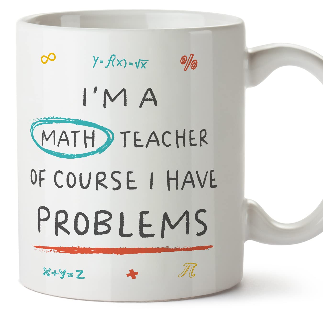 MUGFFINS Mathematics Teacher Mug - in English - Math Teacher - Funny Gift for Colleagues - Ceramic 11oz Mug