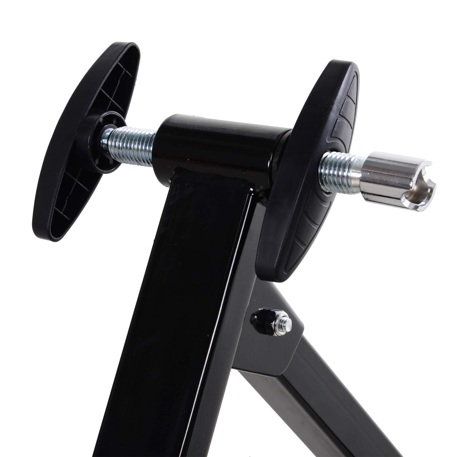 HOMCOM Rulli per Bici da Corsa Pieghevole in Acciaio, Rullo per Bicicletta Allenamento Salvaspazio per Casa, 54.5x47.2x39.1cm Nero