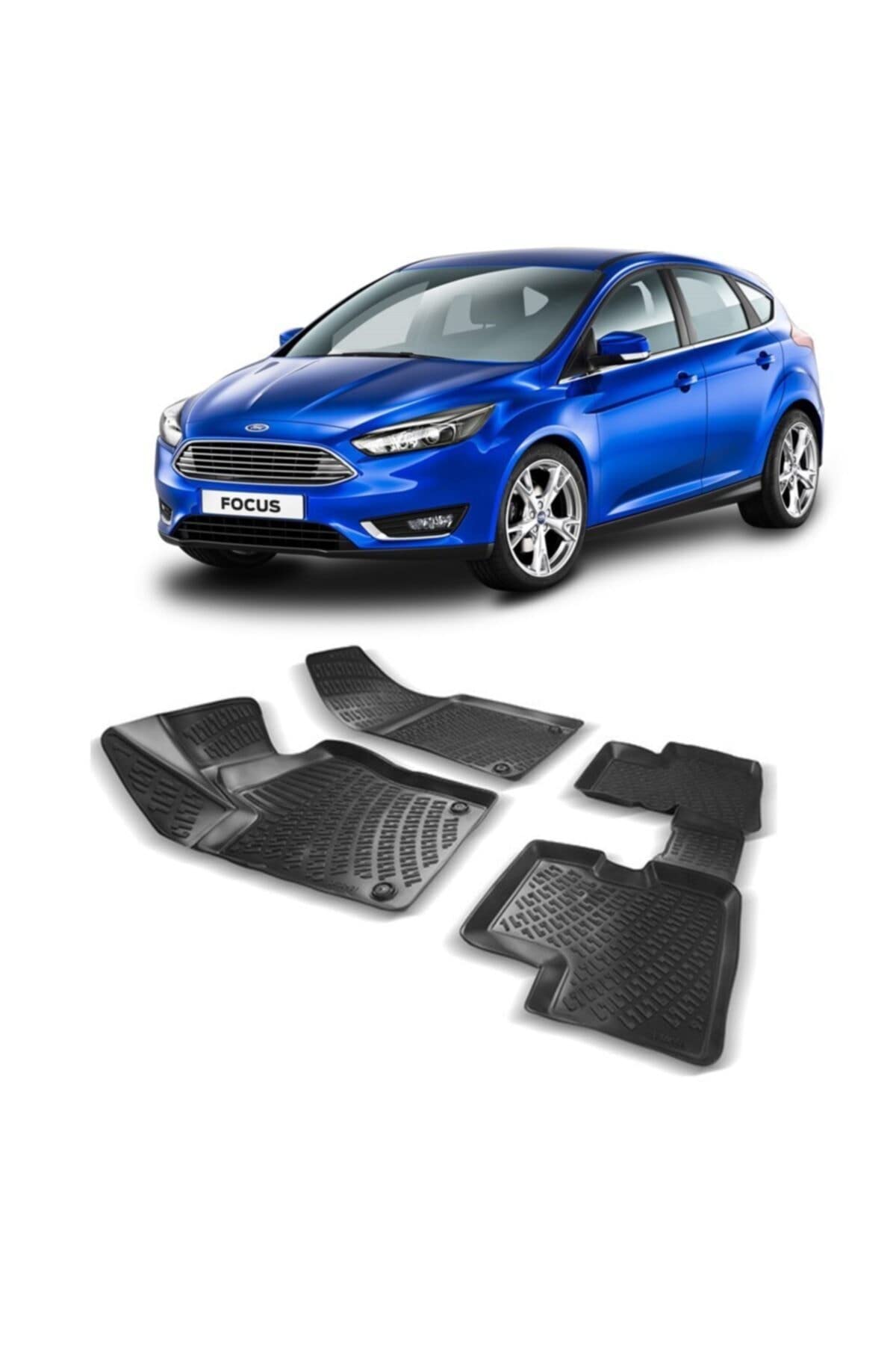 Ford Focus 2 2005-2010 Arası 3d Oto Paspas Seti - PRA-1708446-7670 ile uyumlu