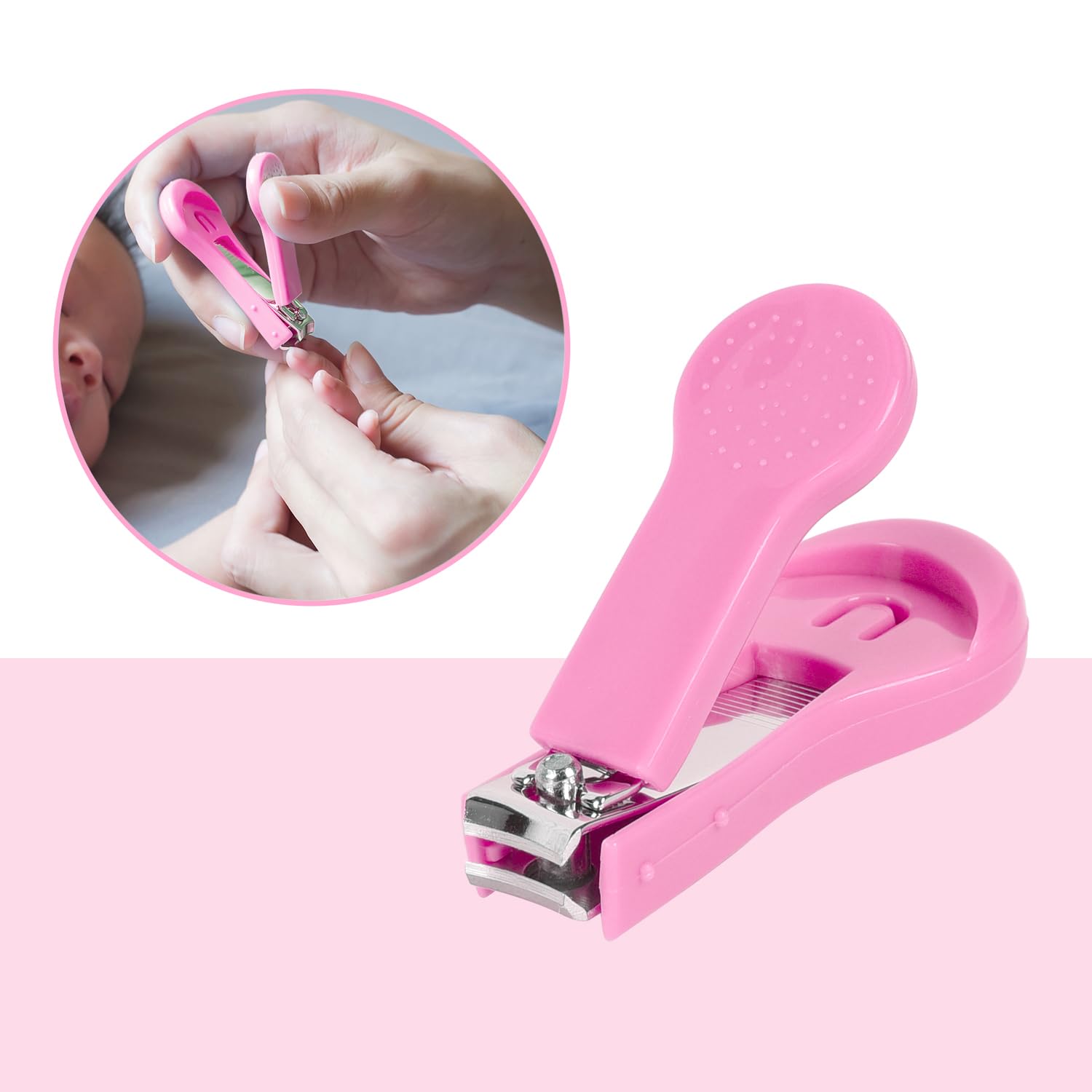 Bébé Soin des Ongles, Set 4-en-1 ROSE, Coupe-Ongles, Ciseaux à Ongles, Lime à Ongles, Pincettes | Toilettage Nouveau-né, Bébé et Enfant