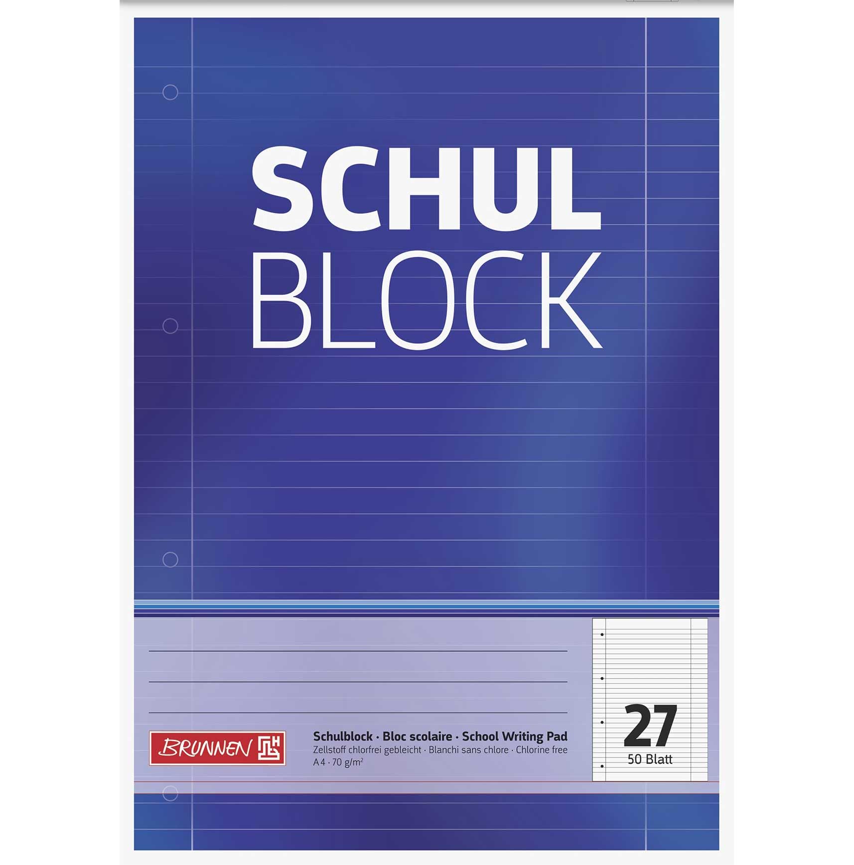 fuellermaus Schulblöcke Sparpack 10x liniert 10 x kariert - mit Rand 50 Blatt + 1 Kugelschreiber füllermaus