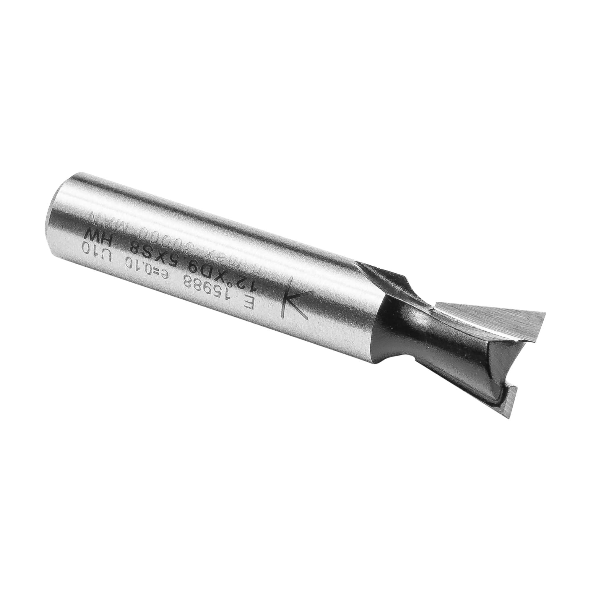 ENT 15988 Gratfräser HW (HM), Schaft (C) 8 mm, Durchmesser (A) 9,5 mm, B 9,5 mm, E 12°, D 32 mm, ohne Vorschneider