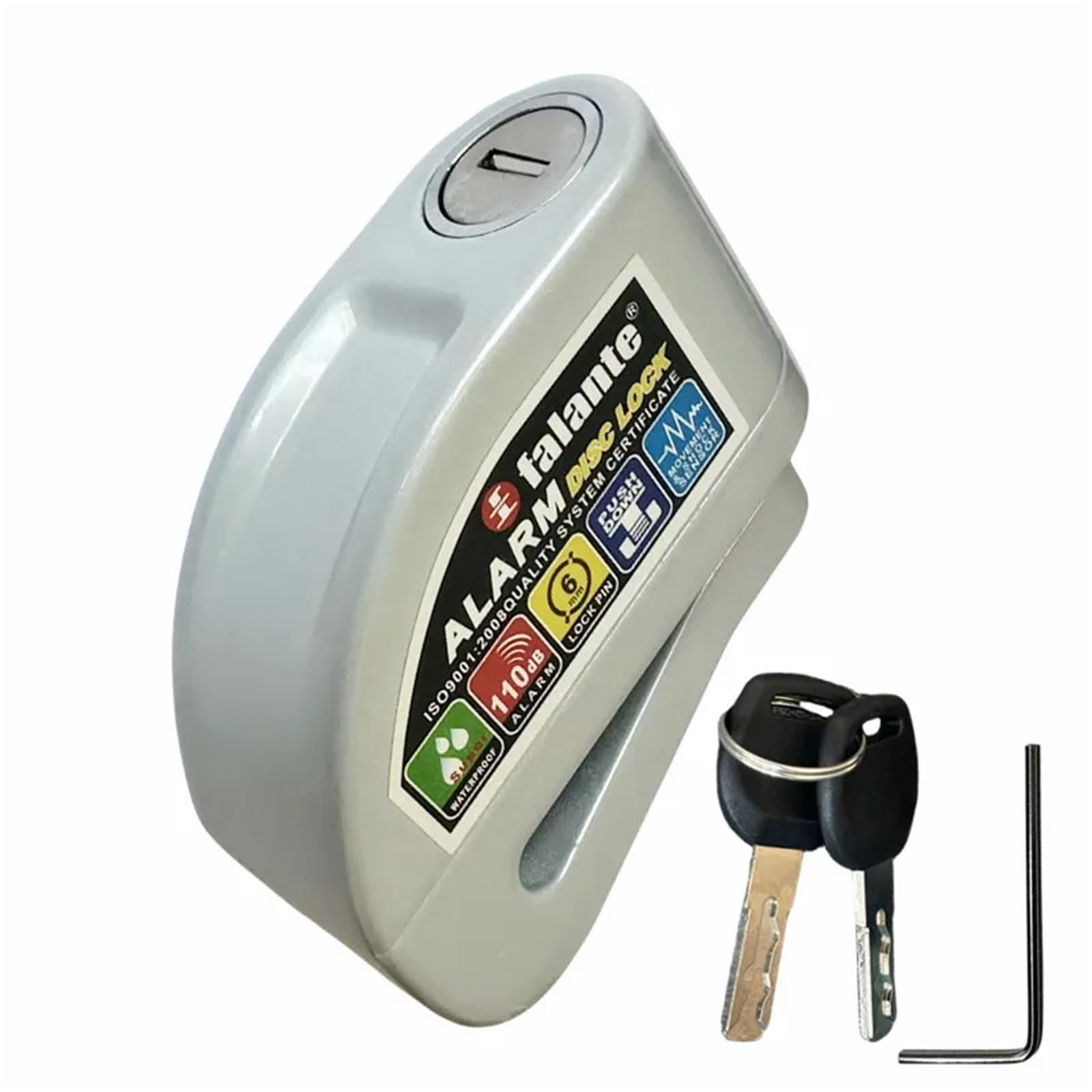 blokada motocykla Alarm motocyklowy Tarcza aluminiowa Blokada ze stopu aluminium Skuter Rower Tarcza Alarm Blokada hamulca Bezpieczeństwo Wodoodporny Antykradzieżowy(G)