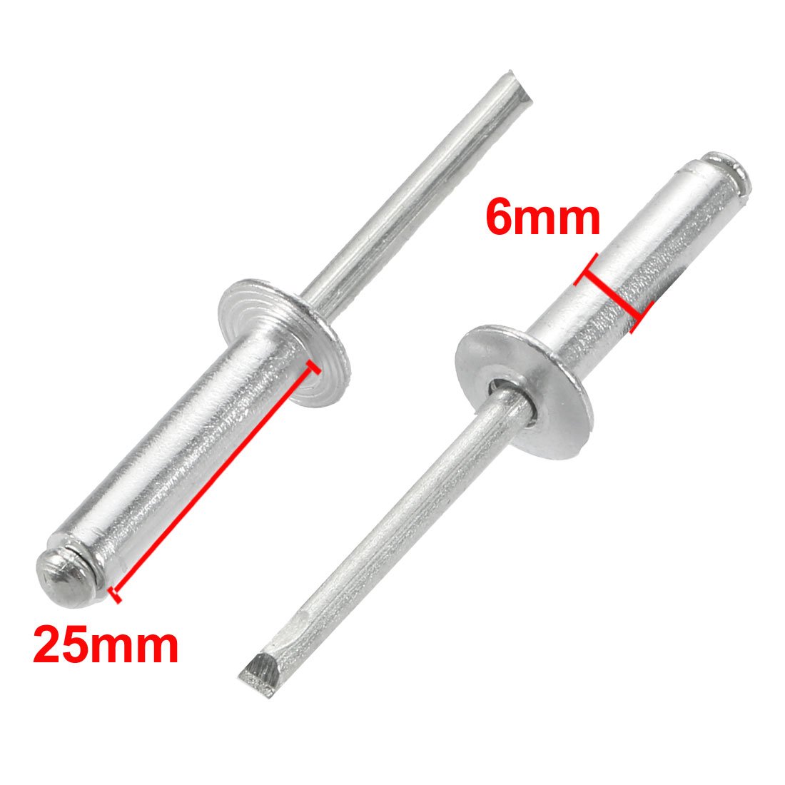 QUARKZMAN 6.4mm x 16mm Aveugles Rivets x 10Pcs Aluminium Ouvert