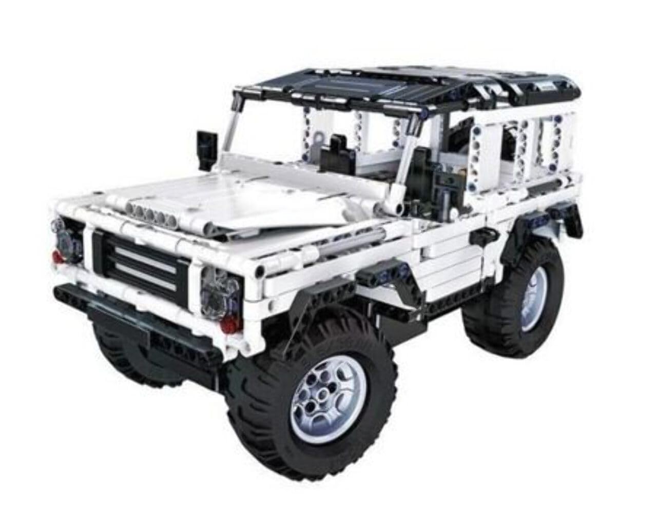 Assembled CELMAN Double Eagle Cada RC Jeep Defender, rear-side view.