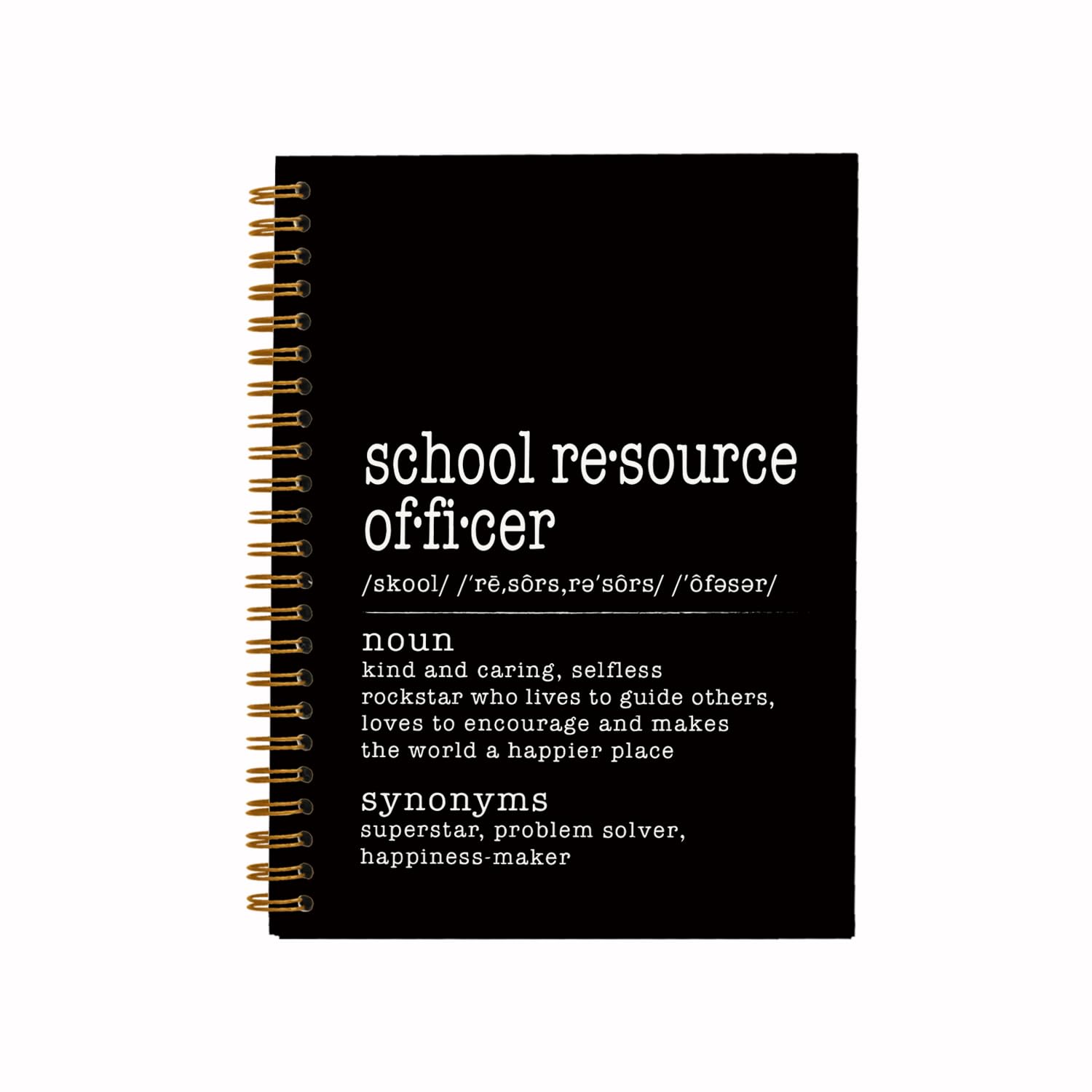 QUICQOD Quaderno con definizione di ufficiale delle risorse scolastiche, diario per lavoro, ufficio, scuola, regalo di apprezzamento, regalo di ringraziamento, quaderno a spirale con copertina rigida
