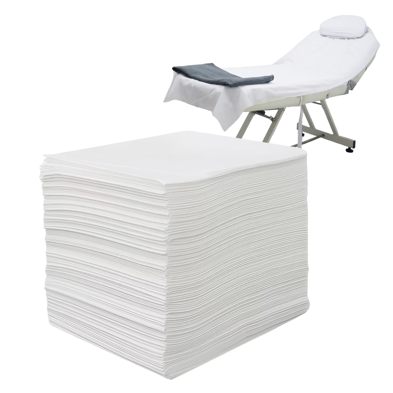 100 Stück Massageliegen Auflage: 180 x 80 cm Abdeckung für Massagebetten, Vliesstoff-Schutzbettdecken für Schönheitssalon, Spa, Massage, Hotels, Weiß