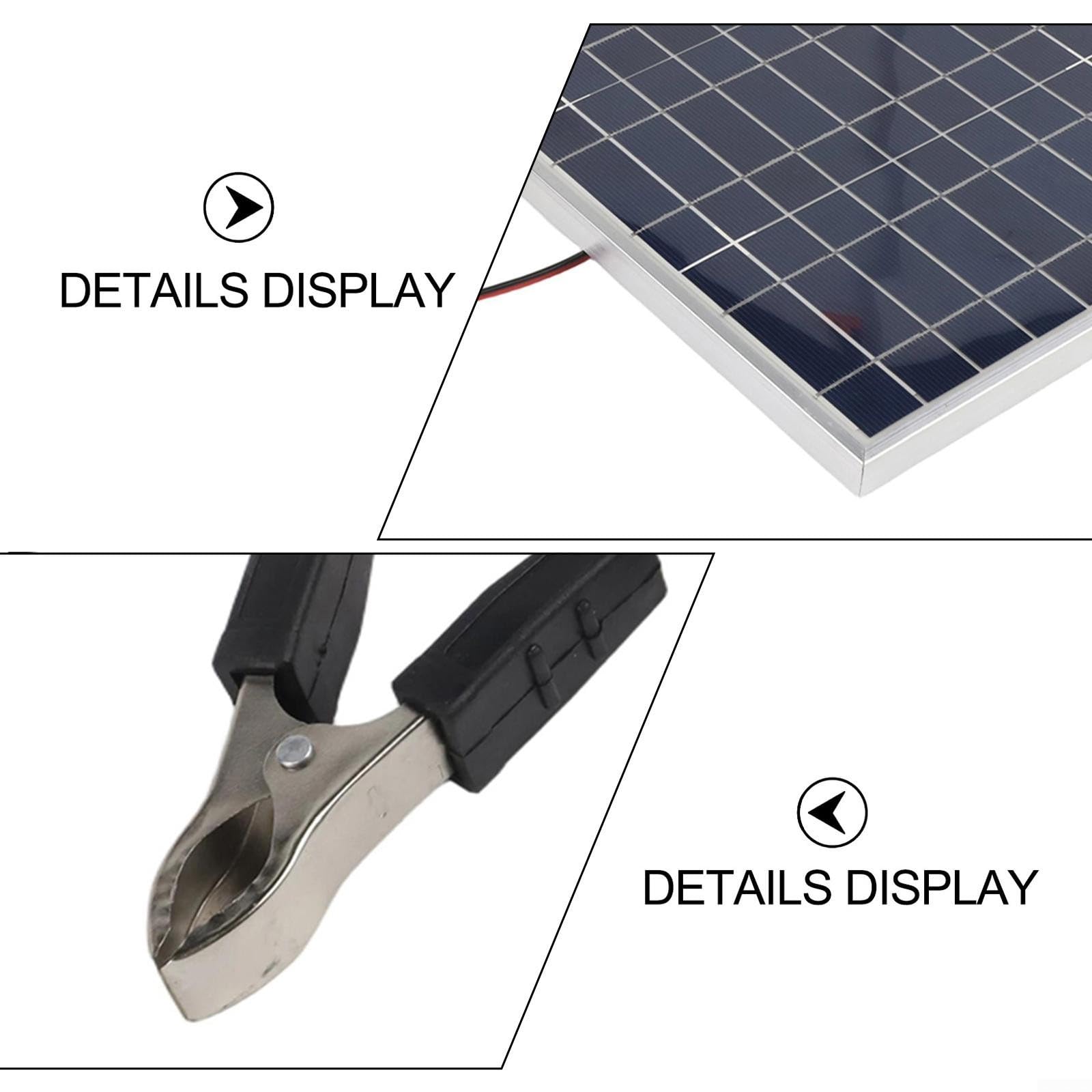 Kit de panneau solaire 100 W avec contrôleur, module de cadre en aluminium étanche IP67 pour système hors réseau 12 V/24 V pour camping-car, noir