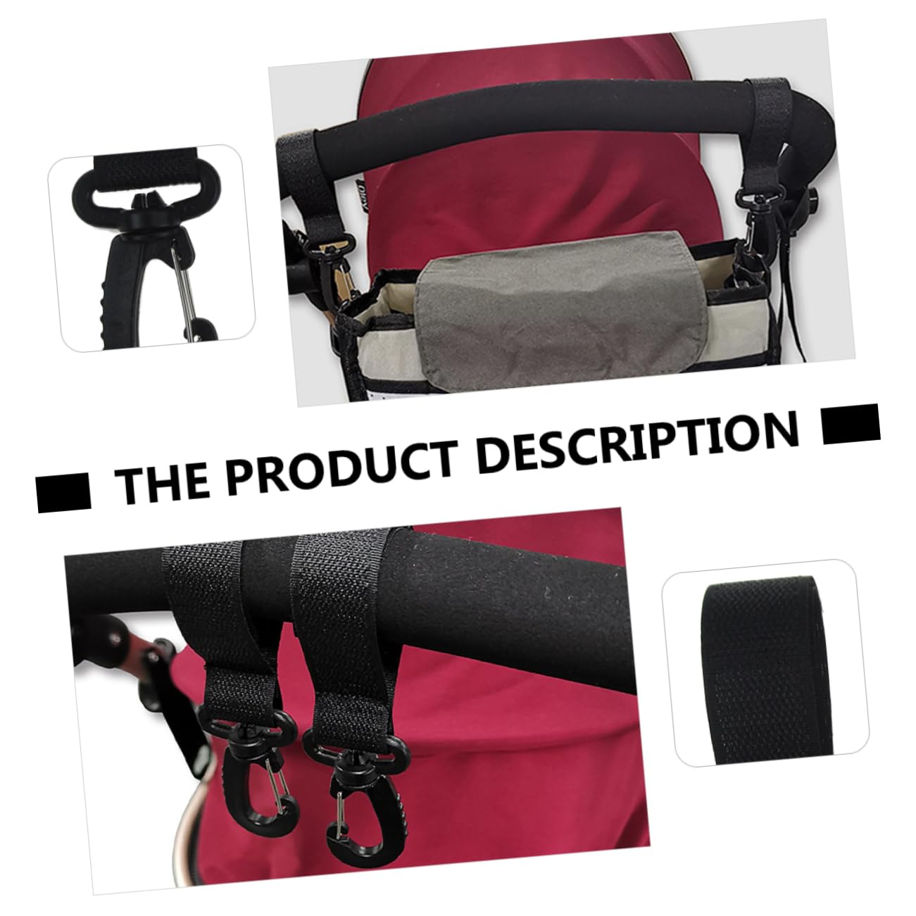 SUPVOX 12pcs Stroller Hooks Rotatable Hangers Pushchair Hooks Diaper Bag Holder Shopping Cart Accessory