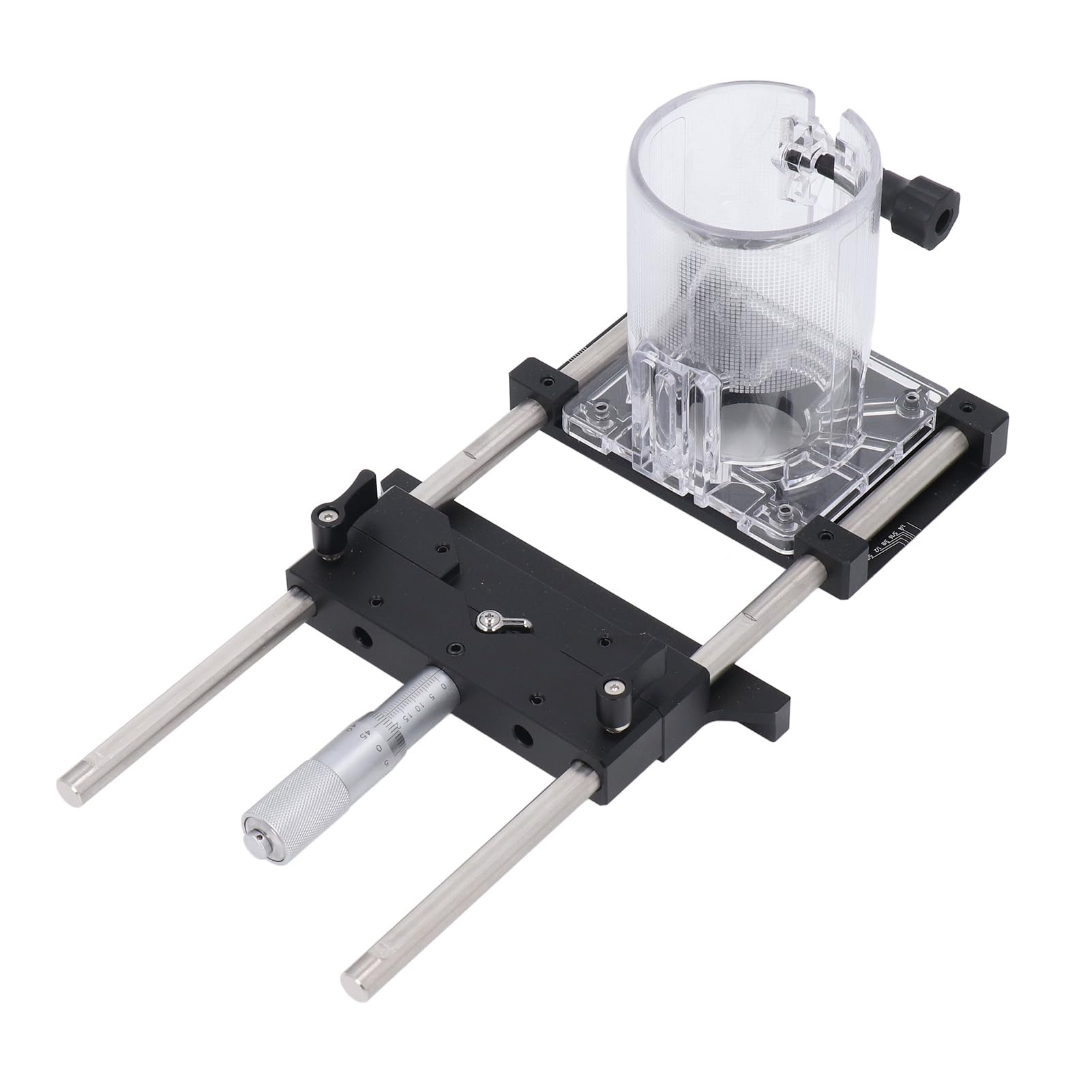 Bewinner Plantilla de Fresado para Fresado, Aleación de Aluminio, Precisión de 0,01 Mm, Rango Ajustable de 0 a 18 Mm para Proyectos de Carpintería, Base de 65, de Milano y Broca Recta, Accesorios