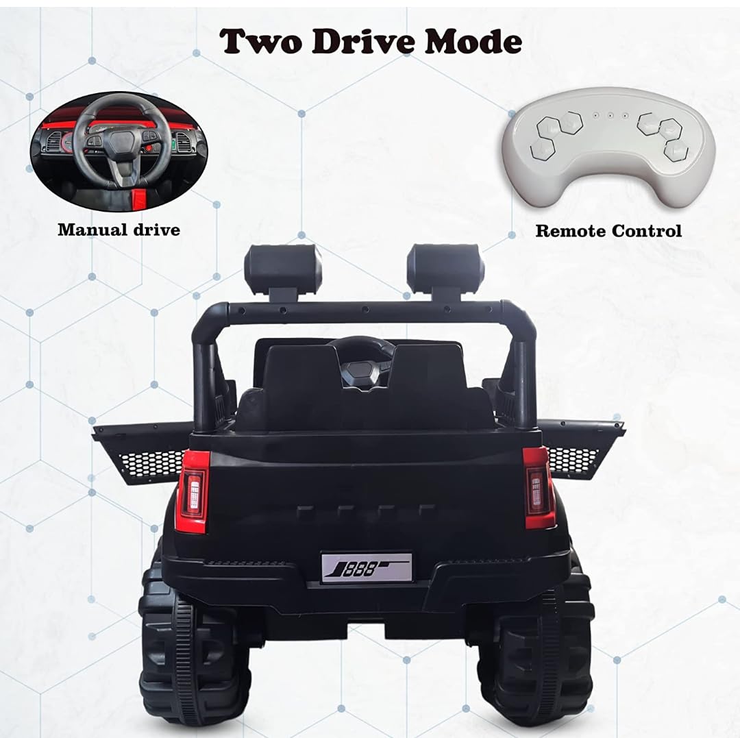 SHAKYA WORLD 888 Battery Jeep for Kids with Bluetooth Music & Light Electric Car Jeep Battery Car for Kids to Drive [ 2 to7 Years, Red ] - Image 6 thumbnail