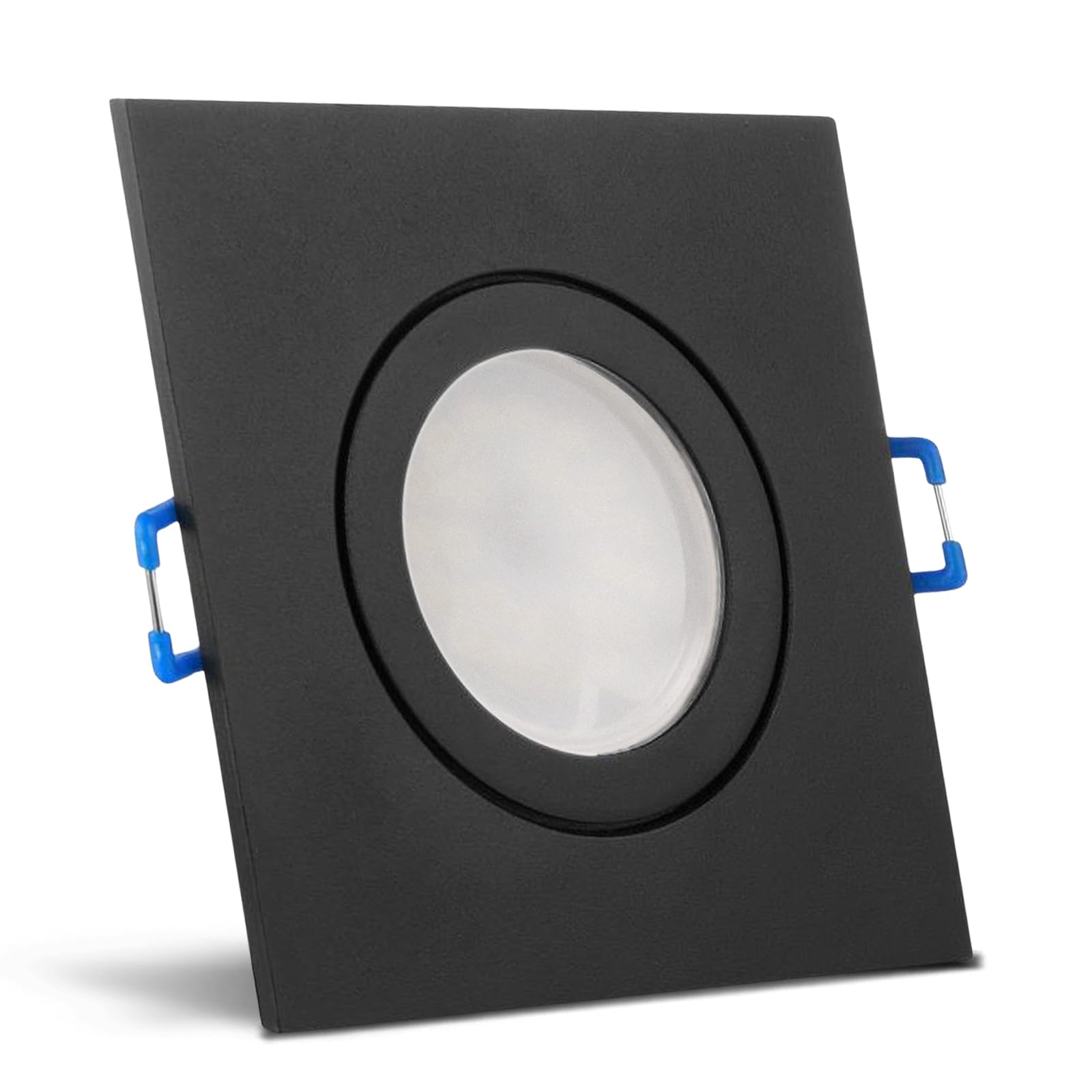 trendlights24 Mare Decken Einbaustrahler IP44-5er Set ultra flach 35 mm LED Spots 5W dimmbar 230V Neutralweiß 4000K - Schwarz - Bad außen