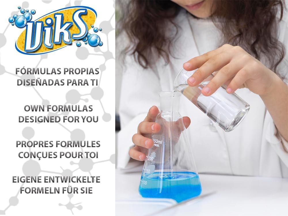 Viks | Nettoyant professionnel pour tissus | Détergent concentré | Élimine les colorants, cires et graisses sur sièges, cuir et tapis | Convient pour la maison et la voiture | 5 L