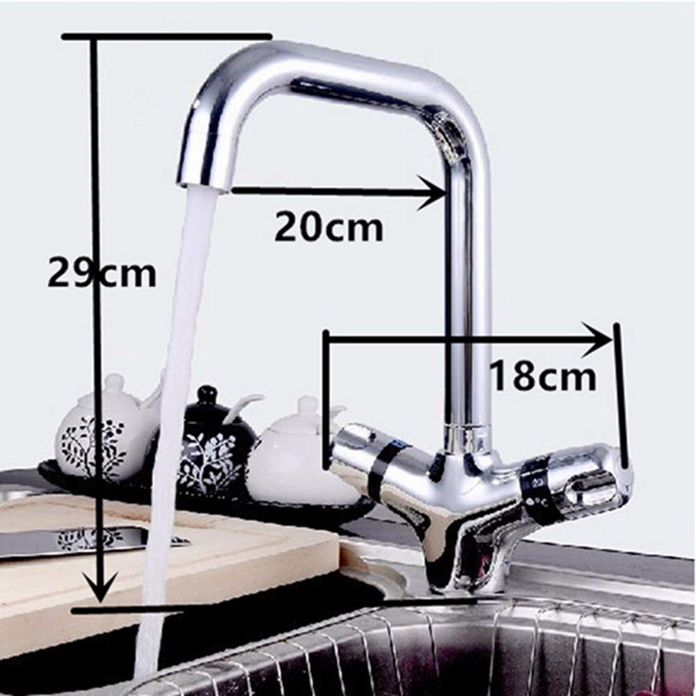 Se Dobla La Cocina Termostática Fregadero Grifo Mezclador Termostático Mezclador De Lavabo Del Baño Del Grifo Grifo Termostático Del Grifo Giro De 360 ​​Grados