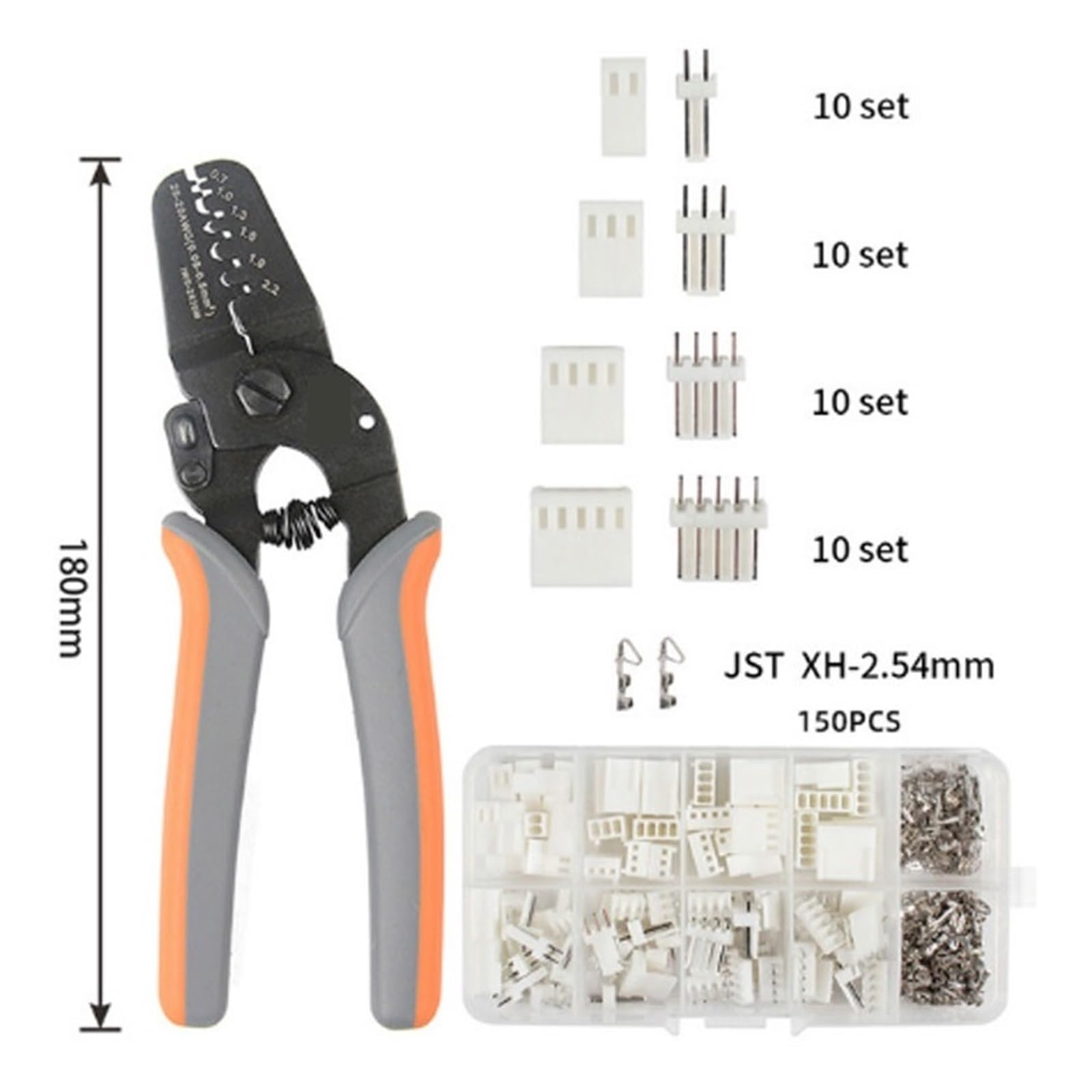 Set di pinze per crimpatura Pinza a crimpare isolata for terminali a barilotto Aperto Mini Micro AWG 28-20 (0,08-0,5 mm²)