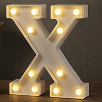 Vista 13 de Letras LED de Marquesina con Luces Signo Y, HXWEIYE Luces de Letras LED 26 del Alfabeto, Números Iluminados 0-9 Letrero de Letras Blanco Cálido