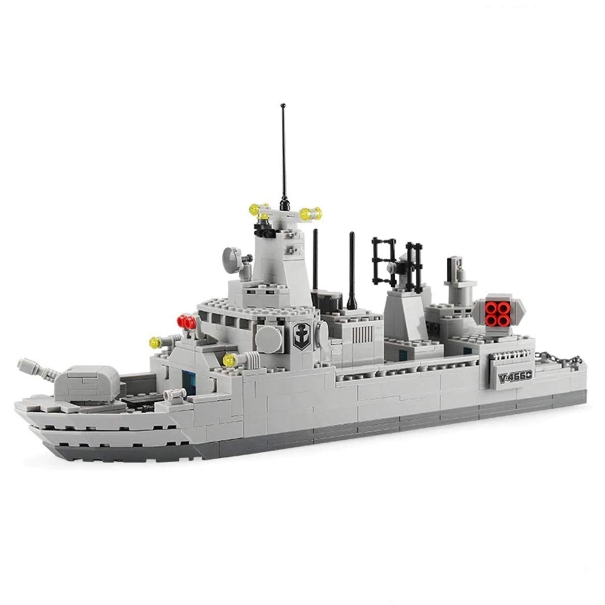 Front view of the assembled Wange 4660 warship model.