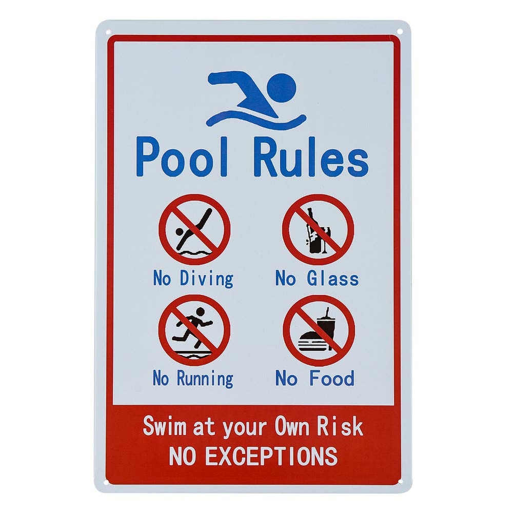 Lot de 2 panneaux pour piscines résidentielles ou commerciales, règles générales de piscine commerciales