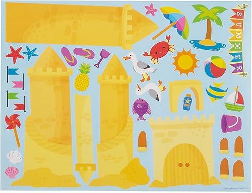 Miniatura 3 de Escenas de pegatinas de castillo de arena - 12 piezas