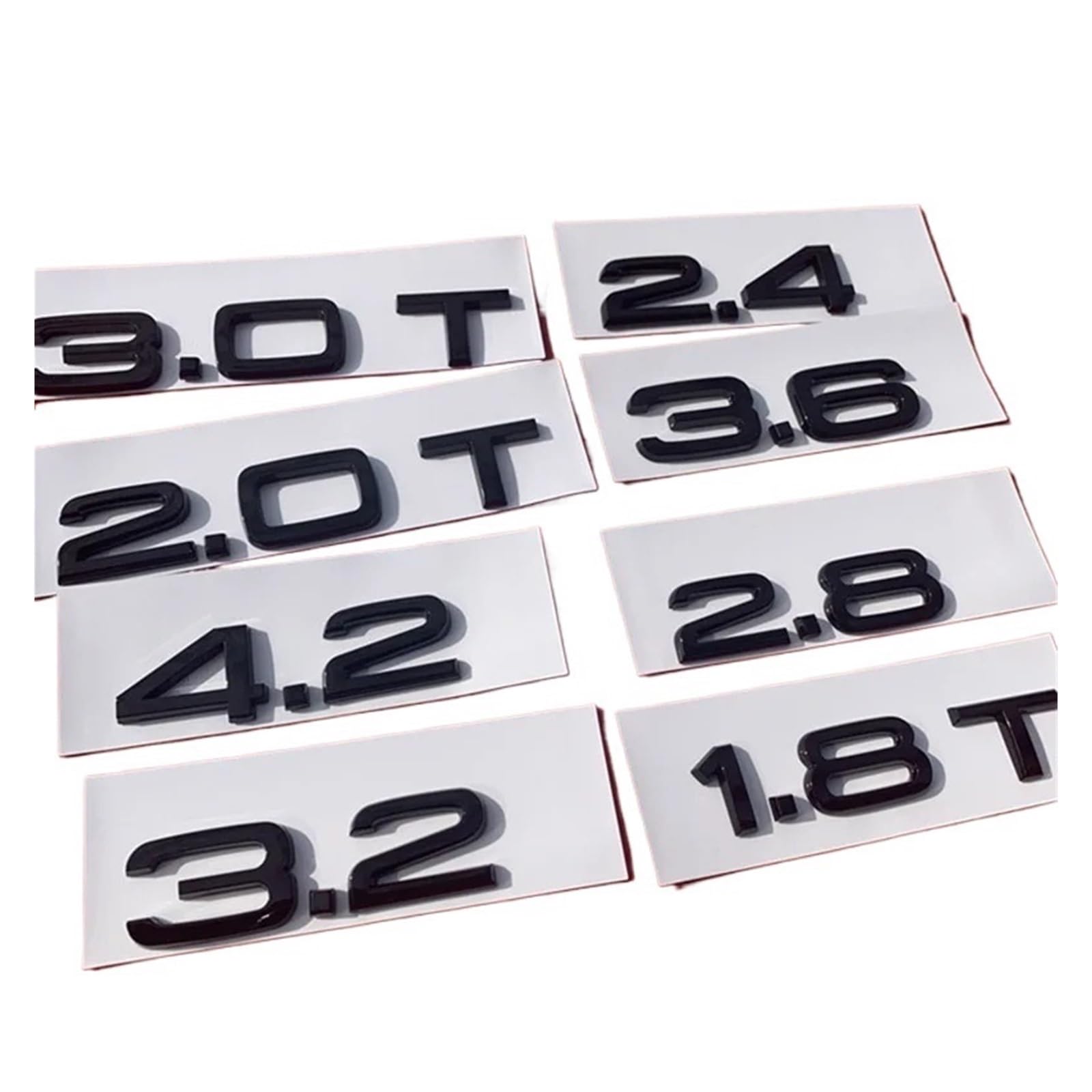 OVARIA Fit For Audi Bright Glossy Black Q8 2.0T 2.4 2.5 2.8 3.0T 3.2 3.6 4.2 A3 A4L A5 A6L A7 A8L Q3 Q5 Q7 Car Emblem Trunk Badge Sticker(Chrome,3.6)