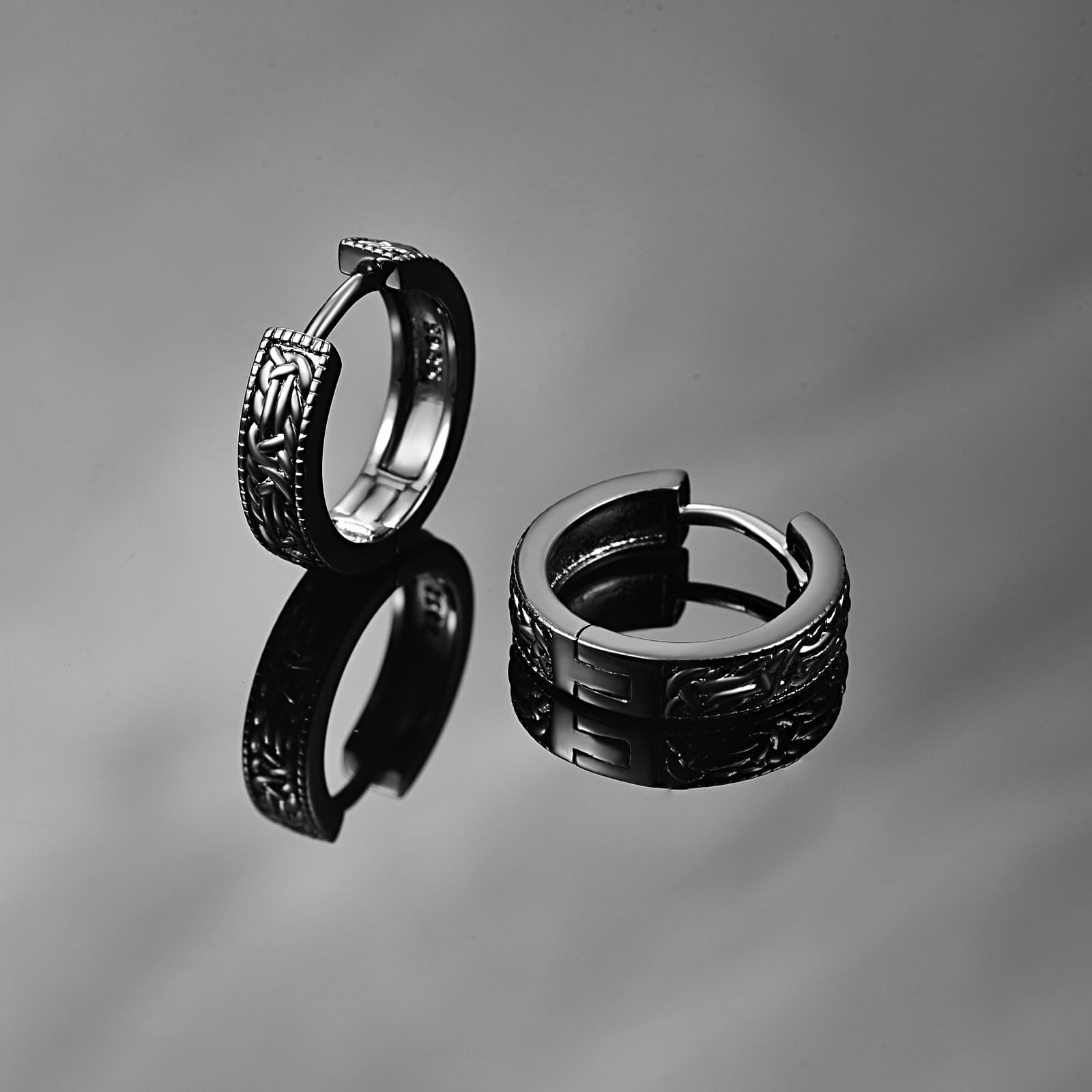ADMETUS Keltische Knoten Creolen Silber 925 Keltische Creolen Huggies Hoop Ohrringe Herren Damen Klappcreolen Hypoallergene Ohrschmuck für Frauen Männer