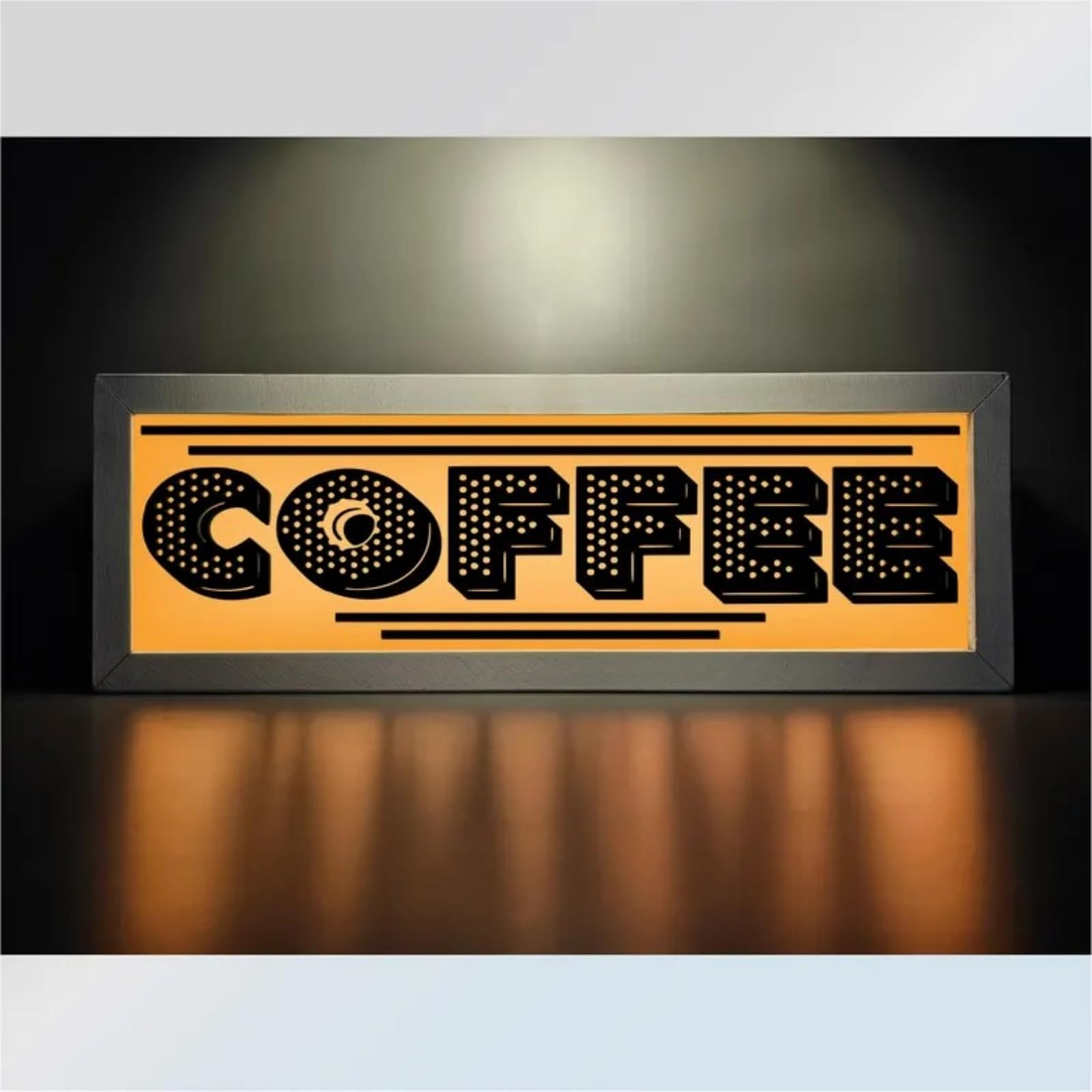 Coffee RGB LED Neon Lightbox Dimmable Wall Mountable Pulsing Studio Warning Sign for Cinema Libraries Cafes Home Company Desk Wall Decor USB Powered