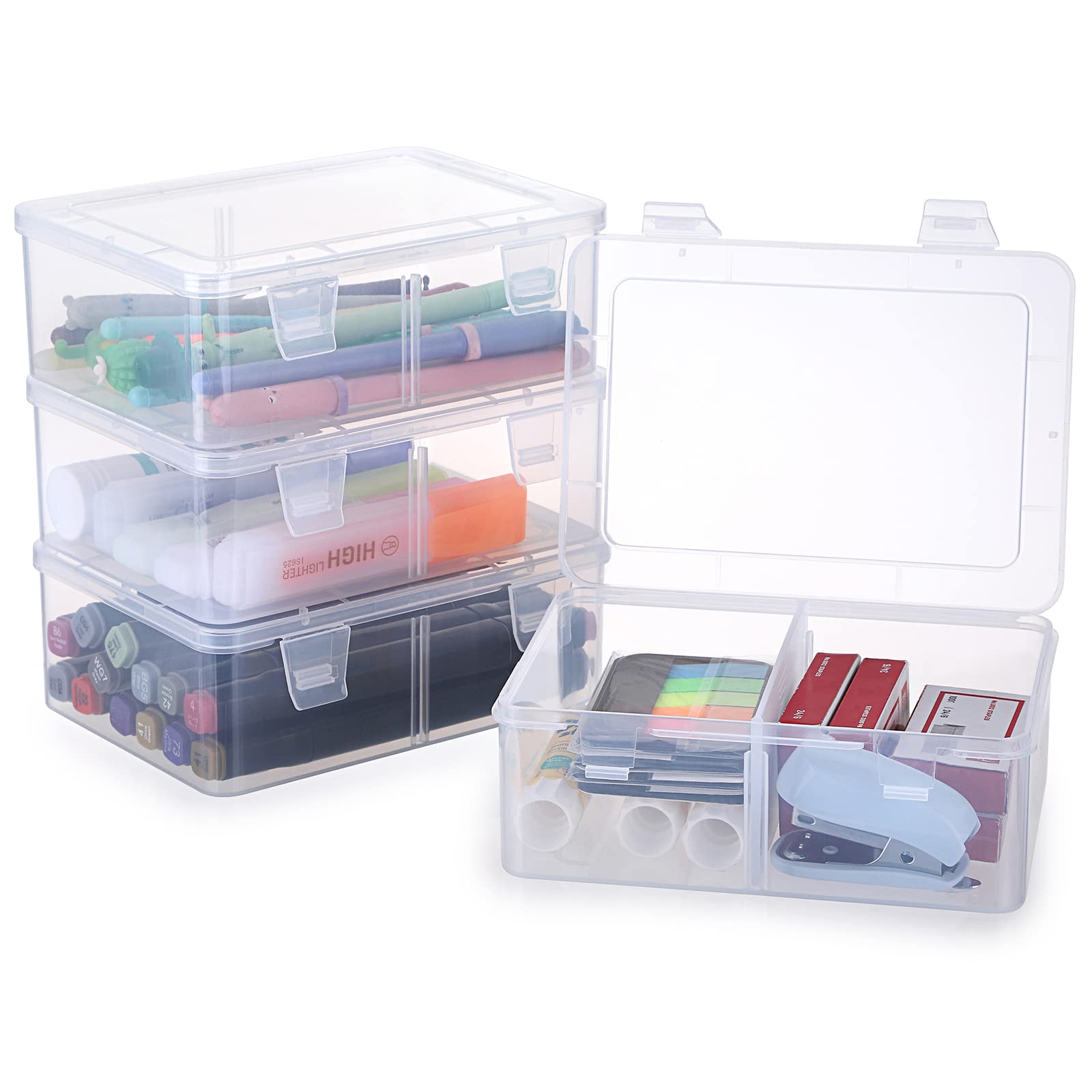 Buy BTSKY 4 Pack Photo Storage Boxes for 4"x6" Pictures Greeting Card Organizer with Removable