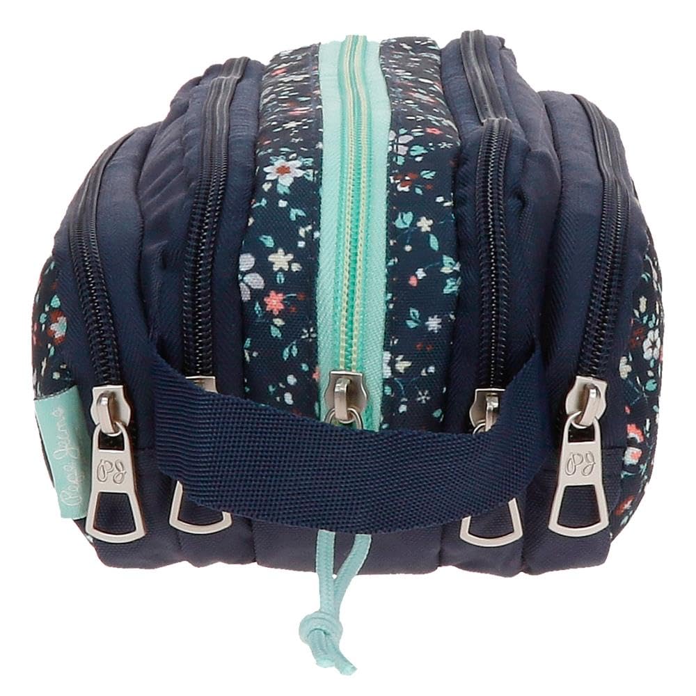 Pepe Jeans Alenka Pencil Case with Organizer Blue 22x10x11cm Polyester by Joumma Bags by Joumma Bags, Blue, Pencil Case with Organizer - Image 2