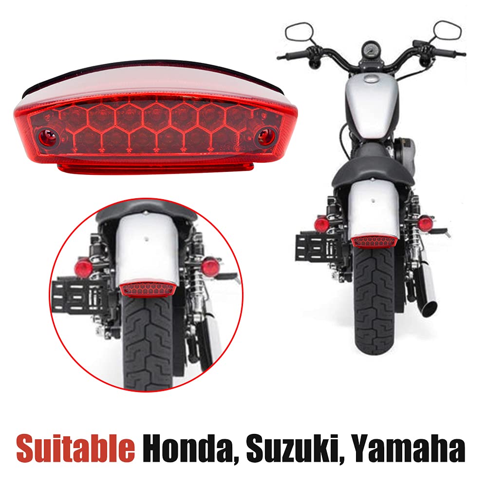 Baceyong 1x 12V Luces de Freno Traseras Universales para Motocicleta, Luz de Freno Trasera, Luz de Placa de Matrícula