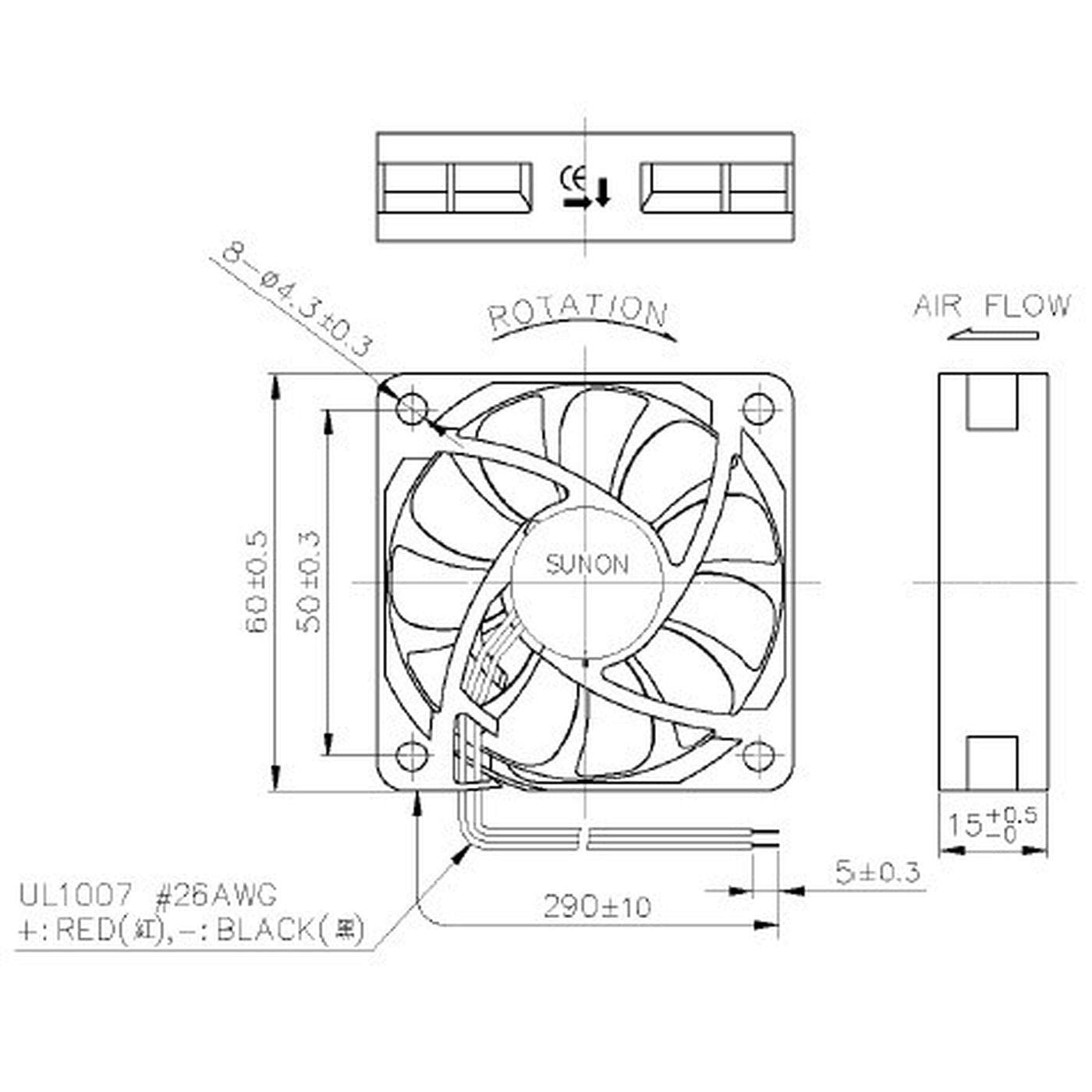SUNON Lüfter Set: 120x120x25mm (93,4 M³/h) & 60x60x15mm (21,6 M³/h) – 12V DC, Leise & Leistungsstark