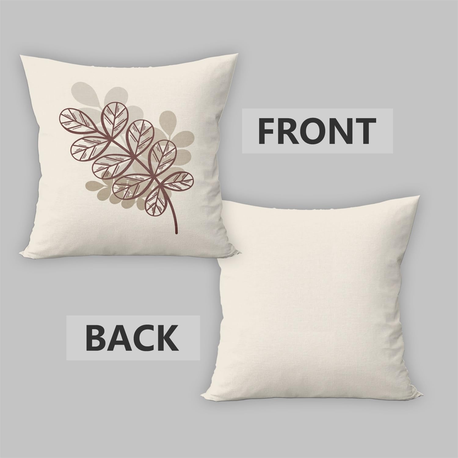 Ggaimwf Fundas De Almohadas Decorativas Cojines De Hojas Estética Moderna Decoración Artística HoboBeigeFunda De Almohada Para Sofá Exterior Sofá Fundas Para Fundas De Cojines 40x40cm Juego De 2