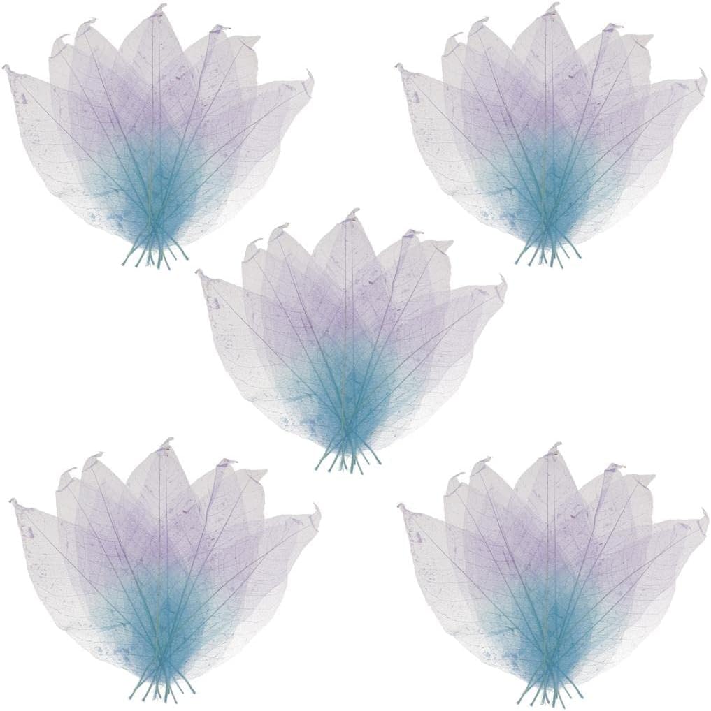 BNF Decorative Leaves Scrapbooking Embellishment Cardmaking Bookmark Supplies Pack of 50PCS Blue+Purple Crafts