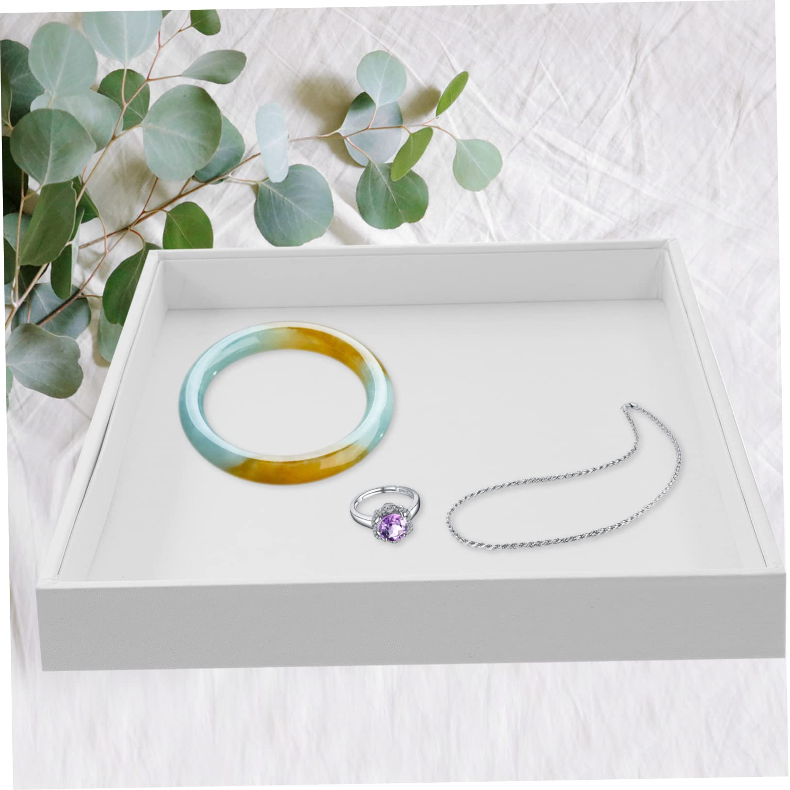 Bandeja para Joyas de Color Hecha de Pu Organizador de Pendientes Bandeja para Anillos Soporte para Joyas