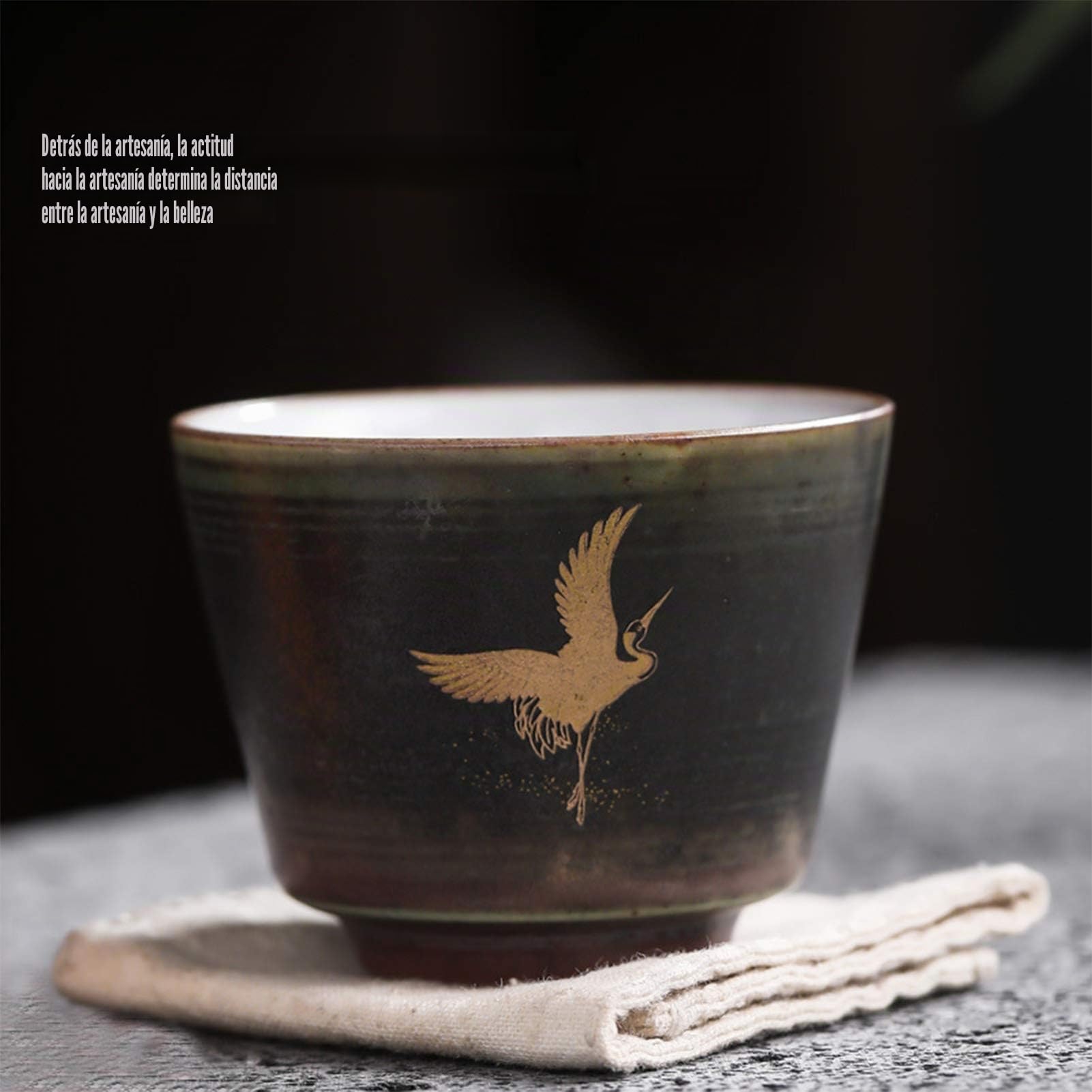 Tissting 4 Piezas Tazas de Té de Cerámica, Set de Kungfu Drinkware, Tazas de Caja de Regalo, Ideal para Sake, Regalos de Té, Accesorios de Cerámica de Alta Calidad(#2)