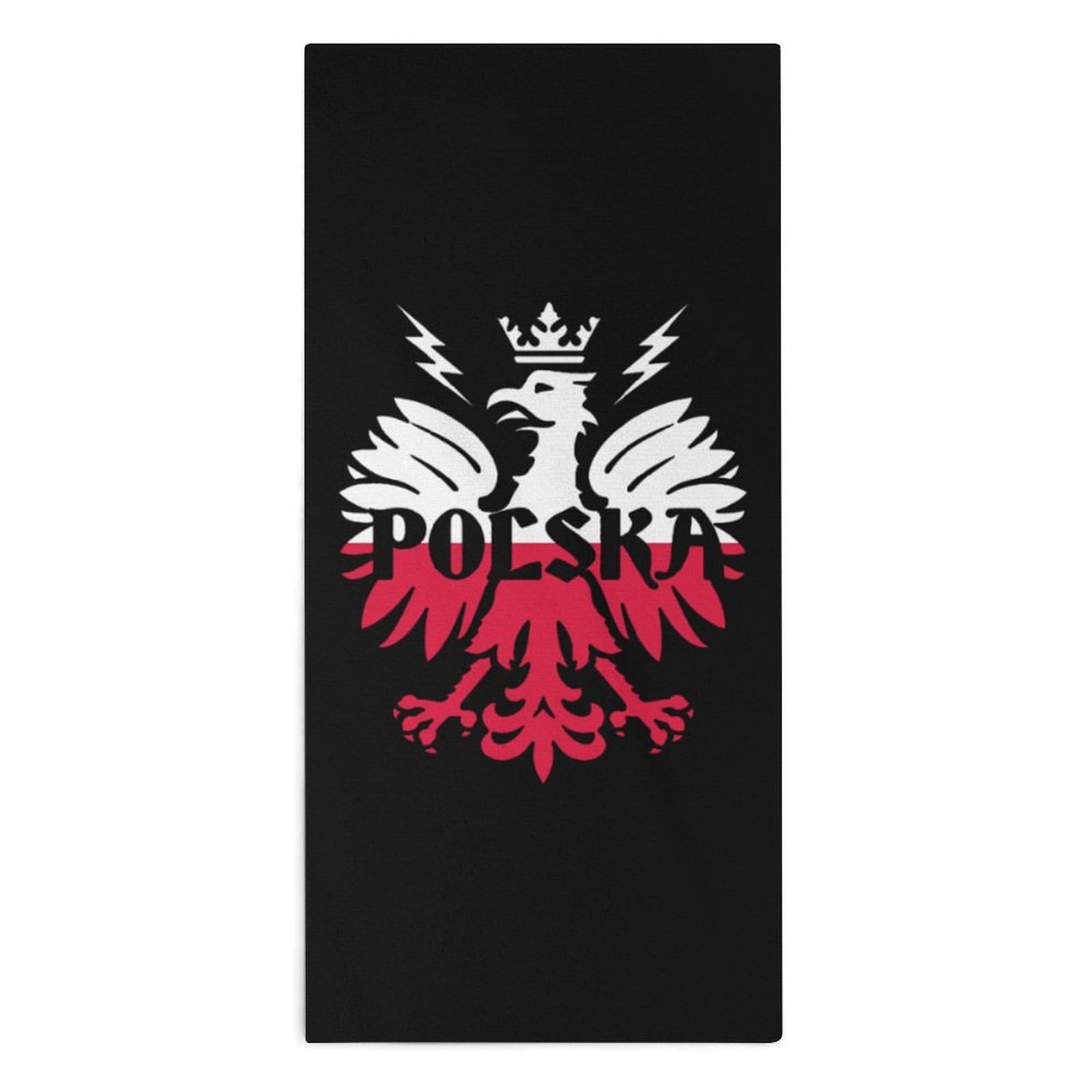 TXFBTRFSA Polska Poland Polish Flag Hand Towels for Adult Face Towel Bath Beach Swim Accessories