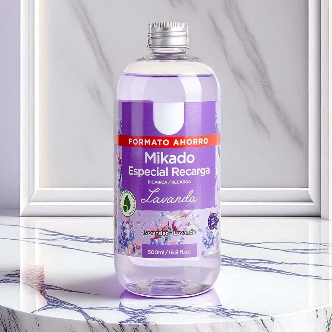PANDAHOME Ambientador Mikado Reposición 500ML – Recarga de Aroma Natural y Equilibrado LAVANDA Pack de 6