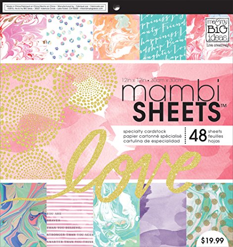me & my BIG ideas Specialty Paper Pad, Modern Marble, 12-Inch by 12-Inch