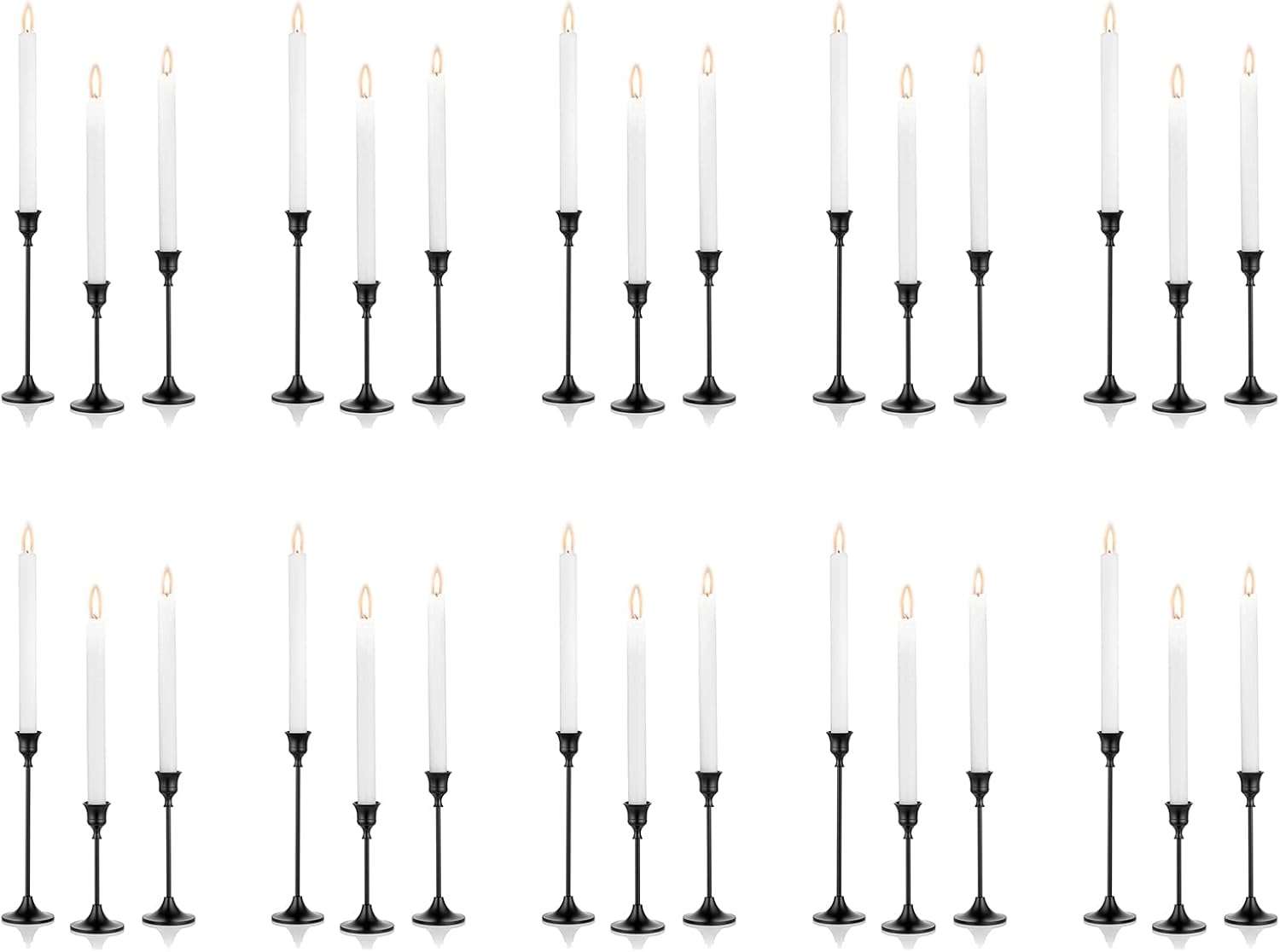 Nuptio Candlestick Holders Taper Candle Holder 10 Sets(30