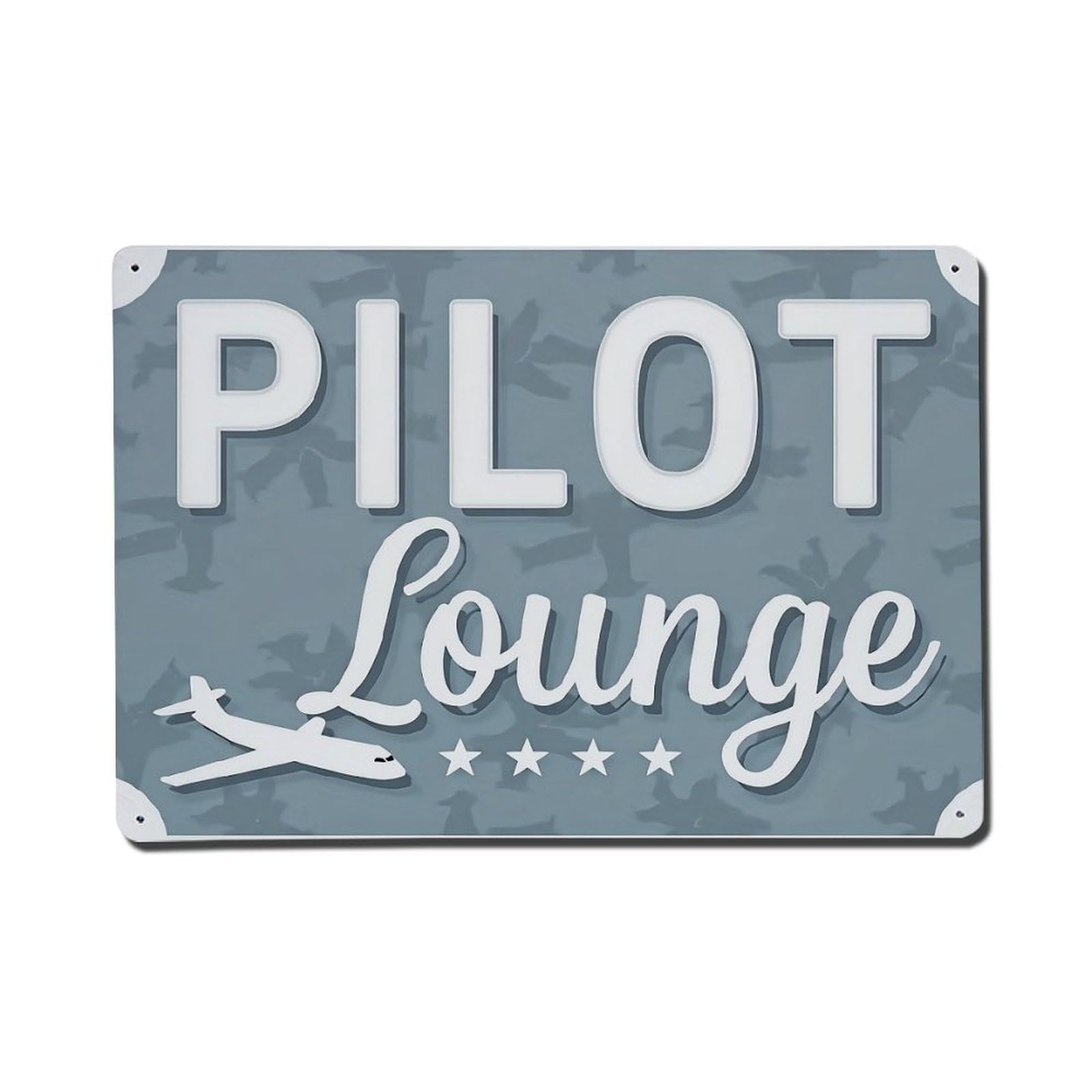 Jdfenggu Vintage Pilot Lounge Airplane Star Pattern Retro Metal Tin Sign, Metal Poster For Bar, Home, Man Cave, Kitchen, Laundry Room Art Decor 8X12 Inch