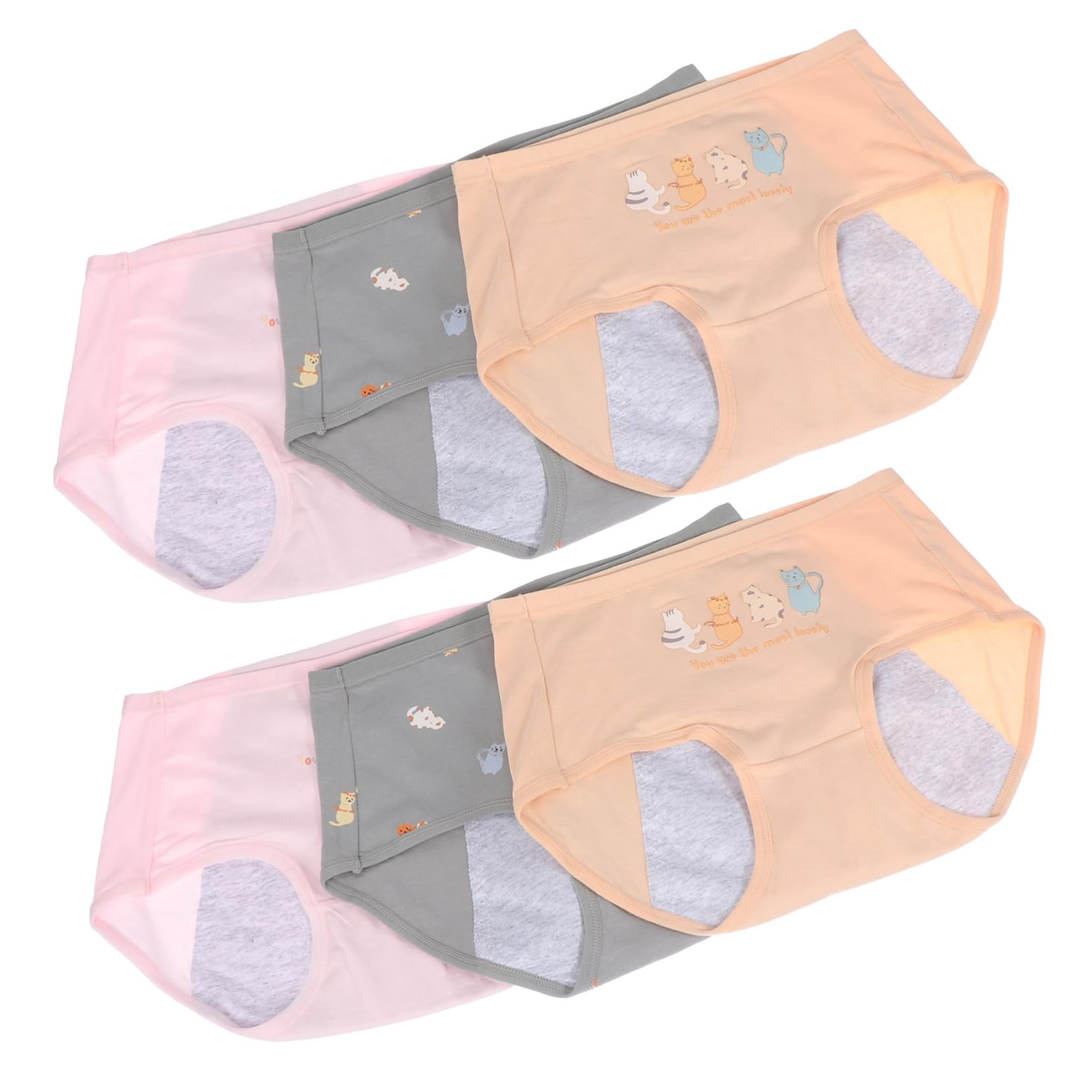 Bragas Menstruales de Algodón para Mujer, 6 Piezas M
