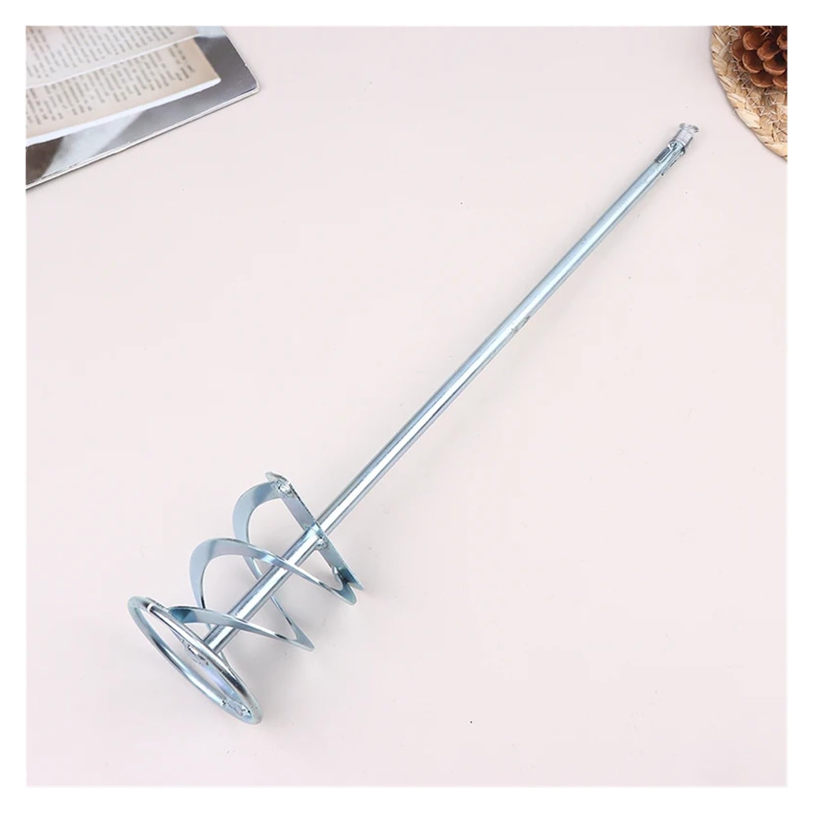 Paleta mezcladora acero Q235 400x80mm para taladro, pintura y cemento | Mezcla sin grumos en cubos de 5 galones. Acero resistente, diseño espiral eficiente.(3pcs)