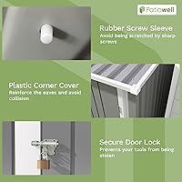 Vista 7 de Patiowell - Cobertizo de almacenamiento al aire libre de 3 x 3 pies, pequeño cobertizo de almacenamiento de herramientas de jardín con techo