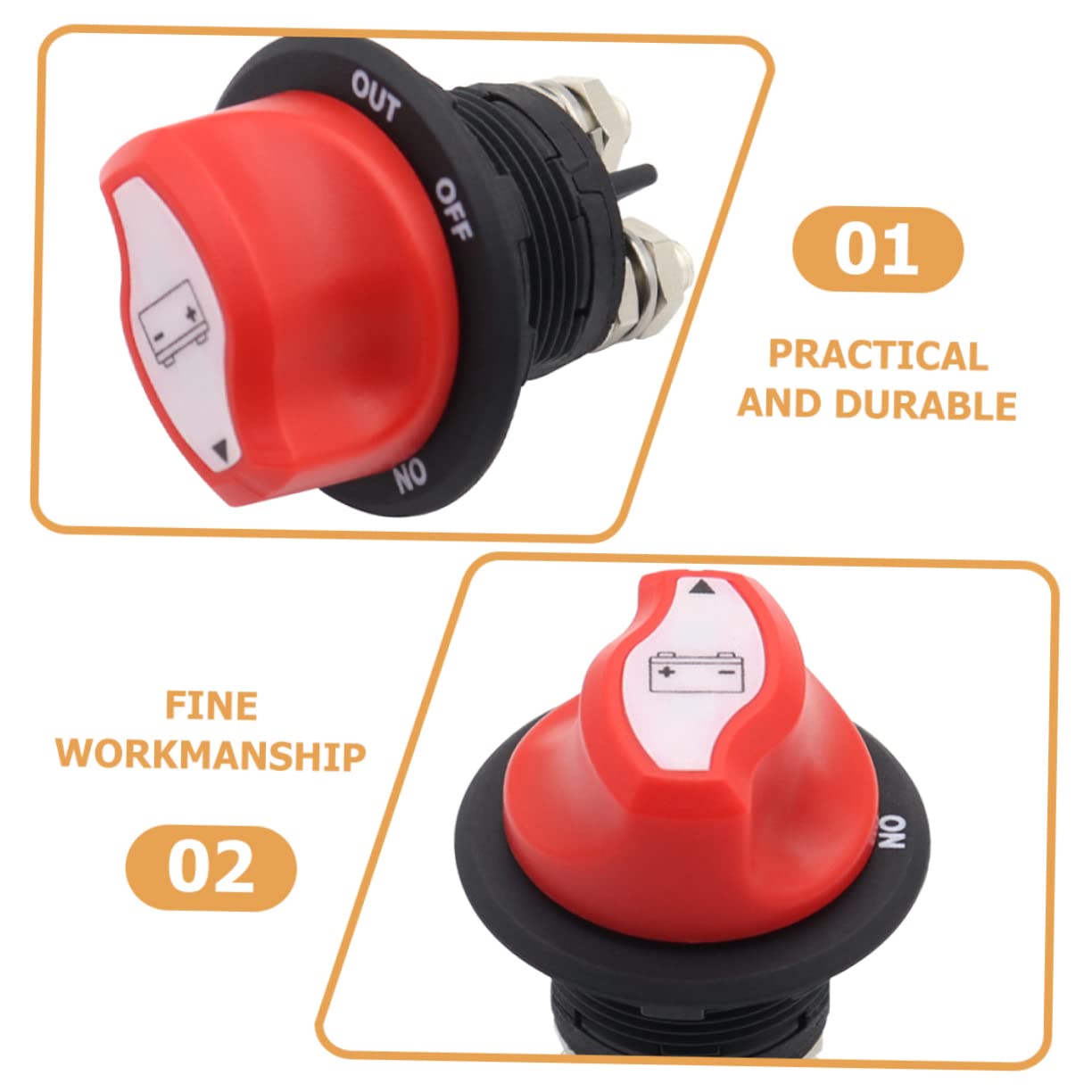 SUPVOX 2pezzi Interruttore Isolatore Di Batteria Per Rv e Utv Sicurezza e Protezione Per Auto e Camper Facile Da Installare e Resistente Alla Corrosione