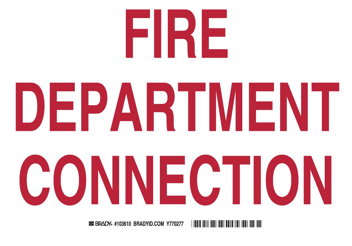 Panneau Fire Department Connection Brady 103610 plastique durable