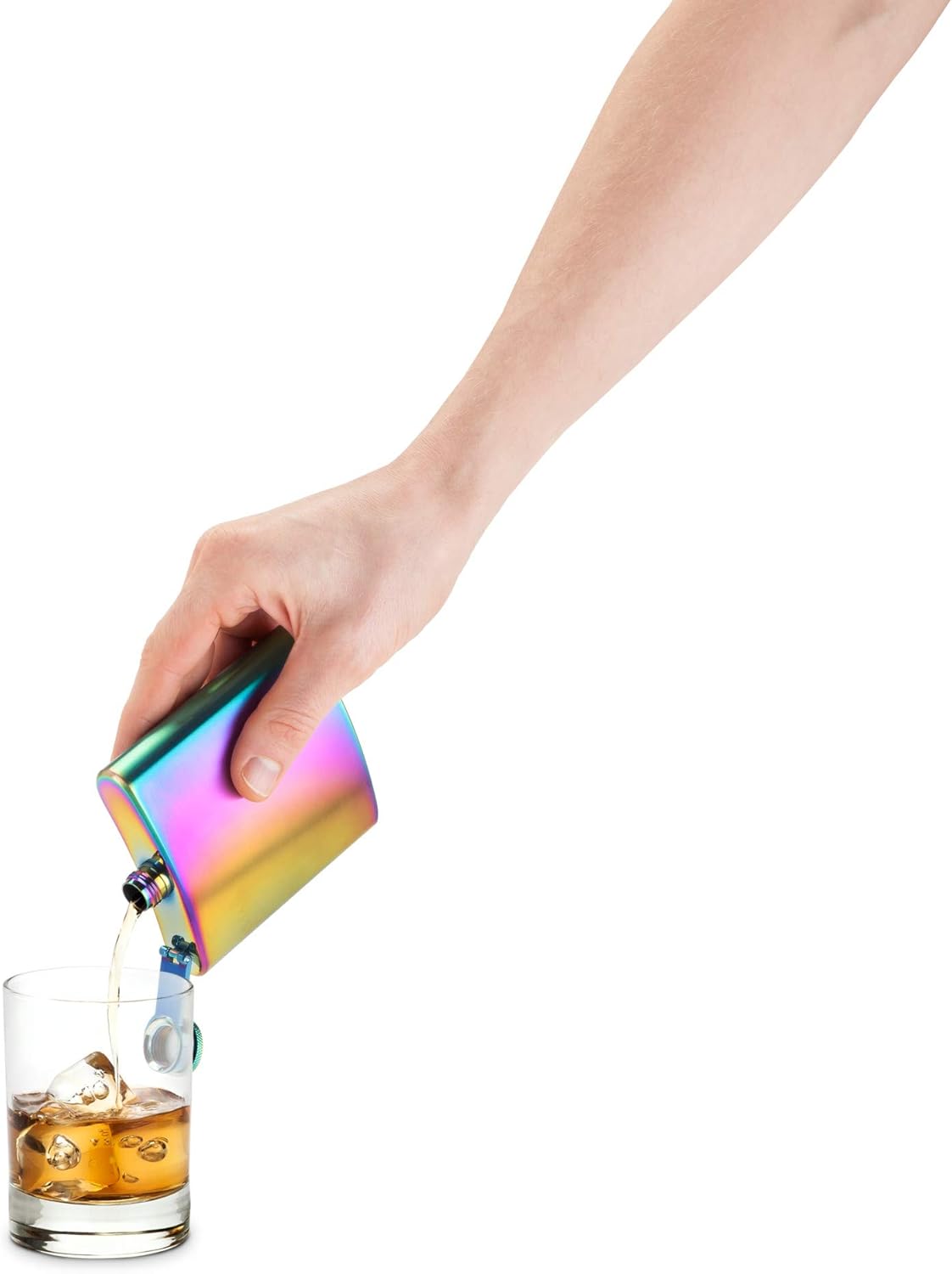 Hоttеѕt Sаlе Blush Mirage Iridescent Stainless Steel Flask, Gifts for Women, Hidden Alcohol Barware, 6 oz, Rainbow